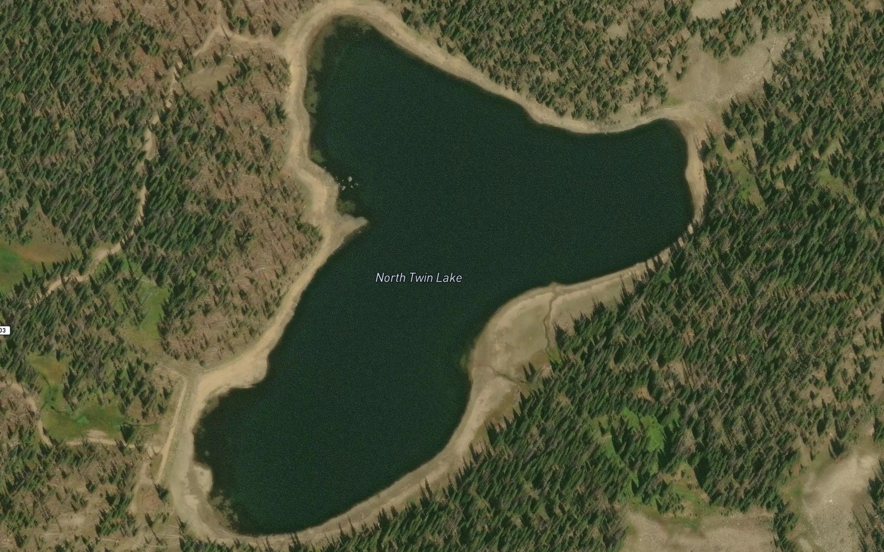 Satellite map of the North Twin Lake