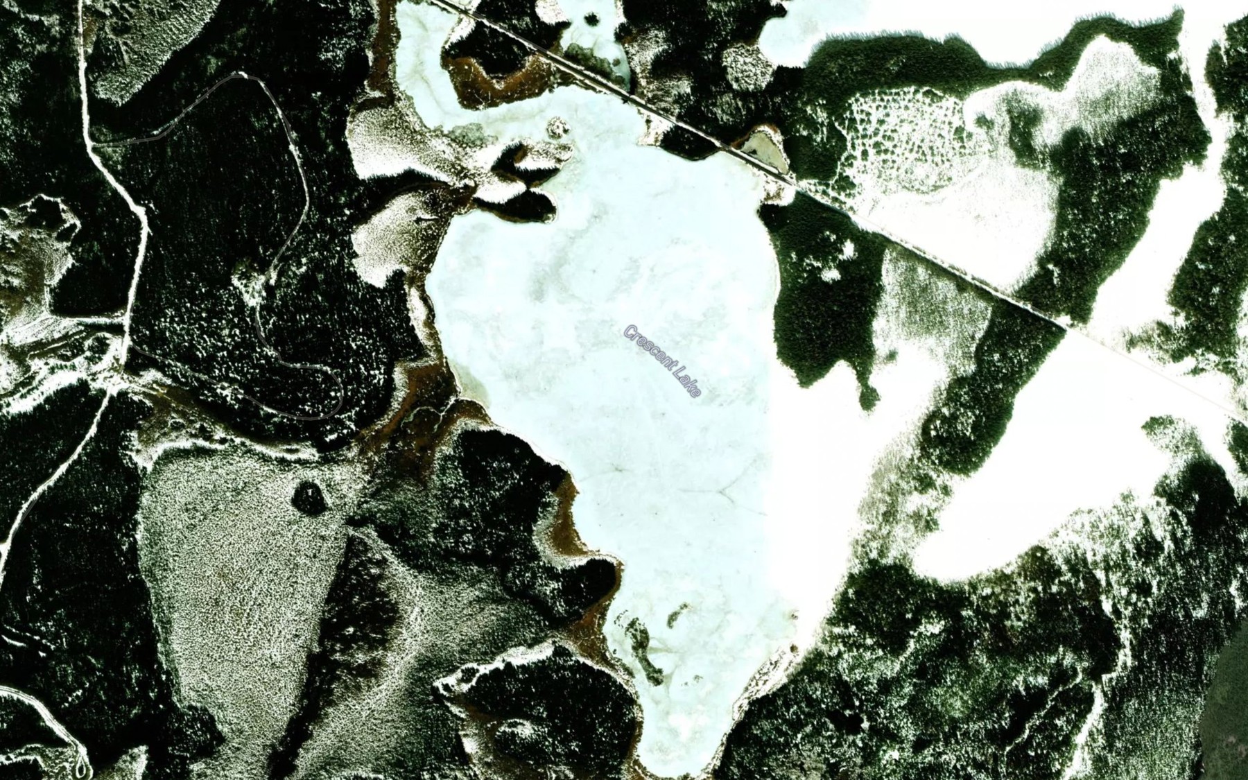 Satellite map of the Crescent Lake