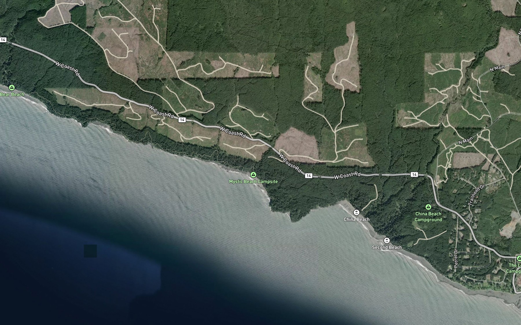 Satellite map of the McVicar Creek