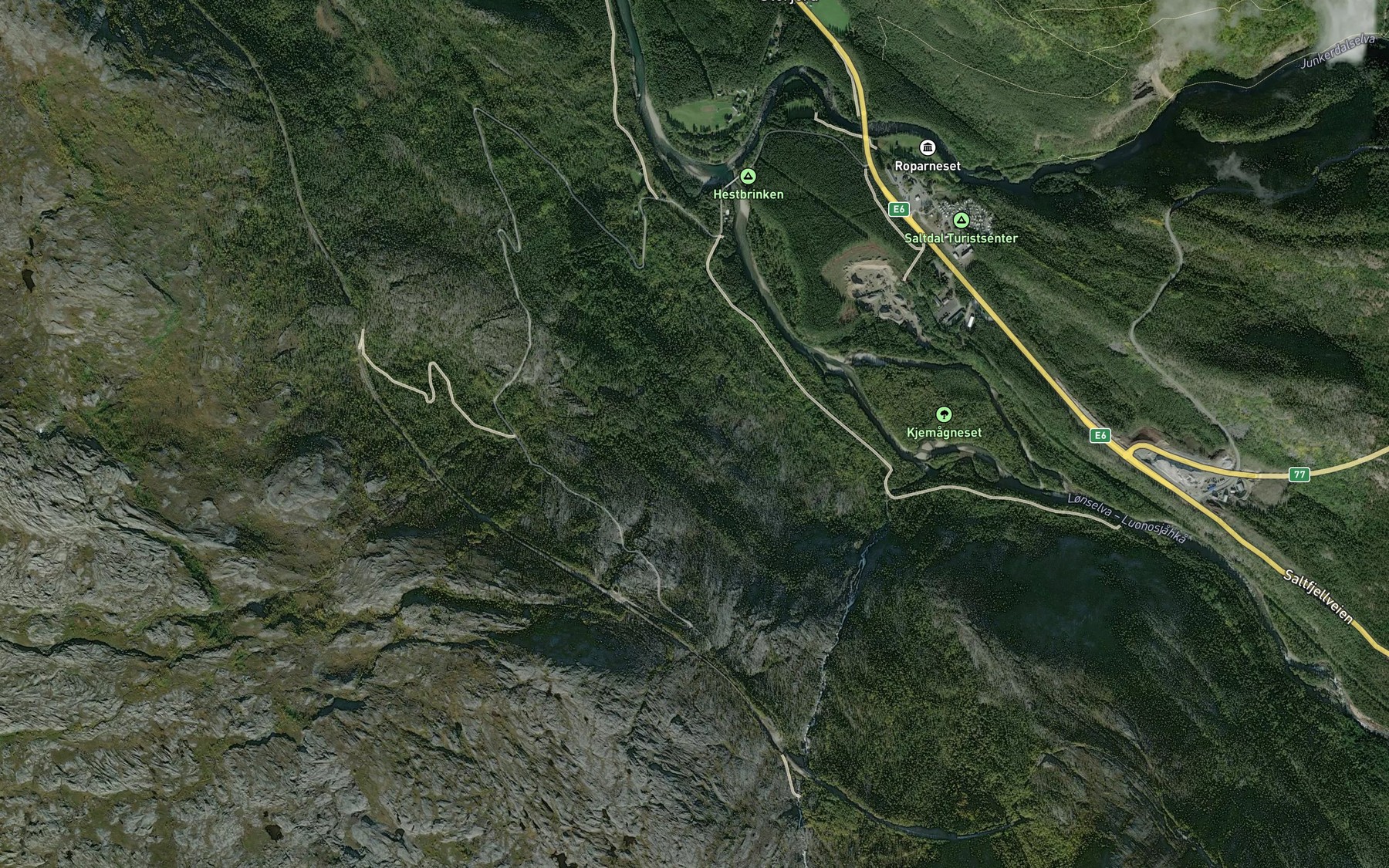 Satellite map of the Littjrotelva