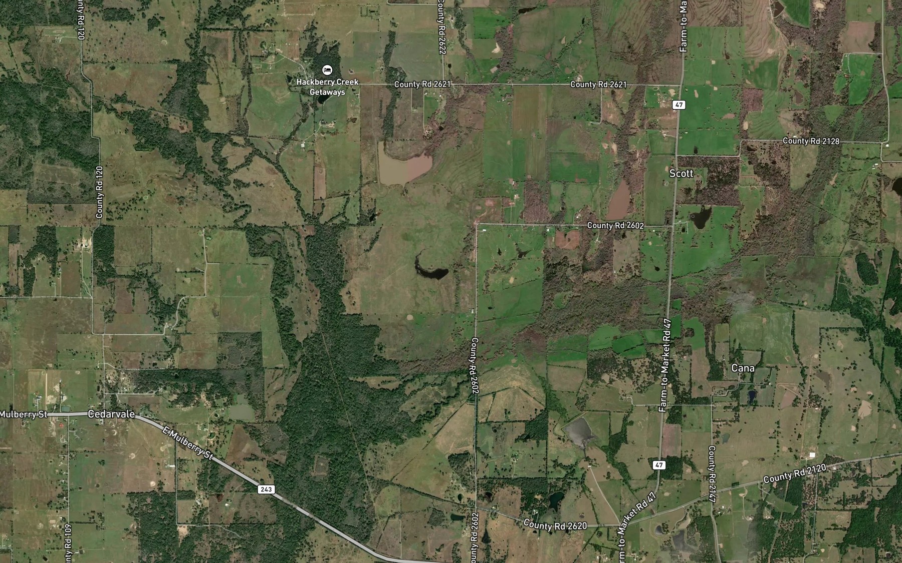 Satellite map of the Bobbitt Lake