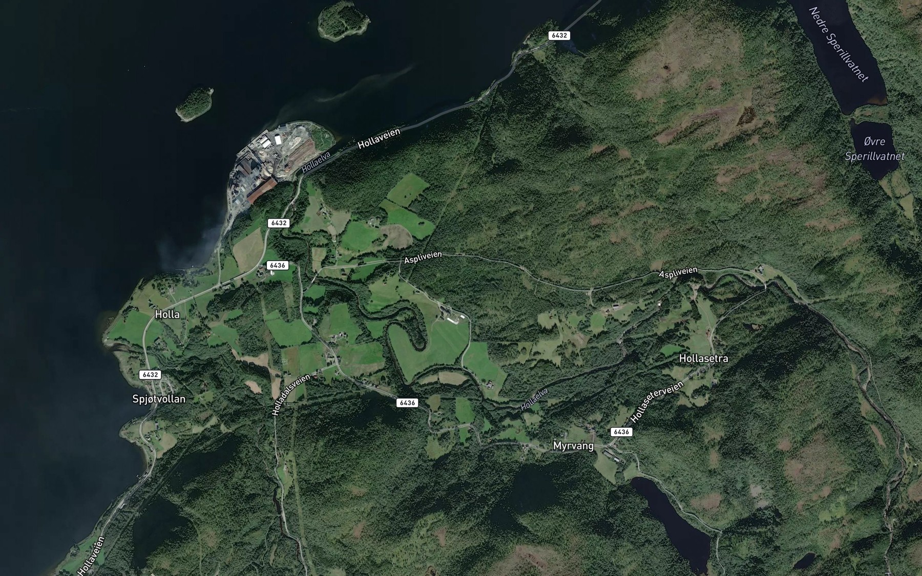 Satellite map of the Kvernhusdalsbekken