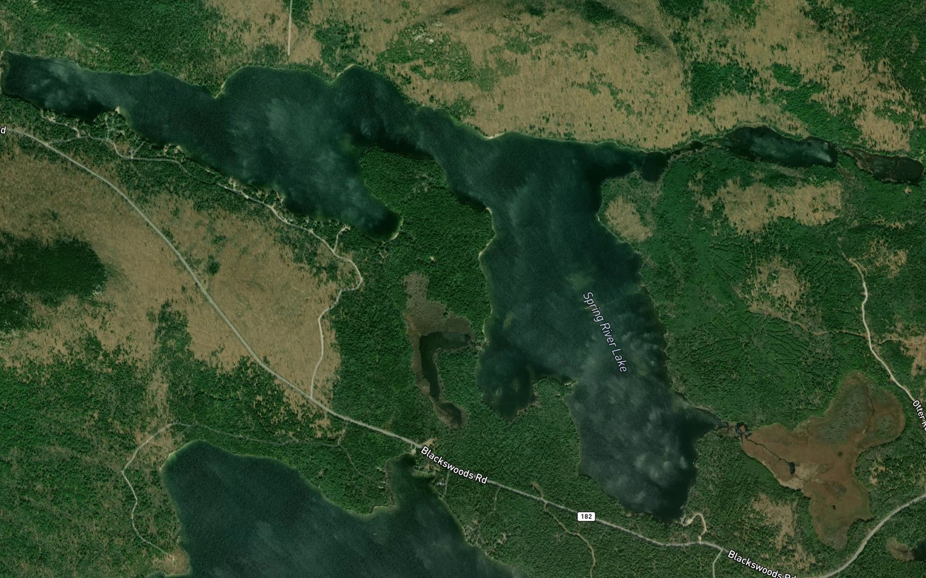 Satellite map of the Spring River Lake