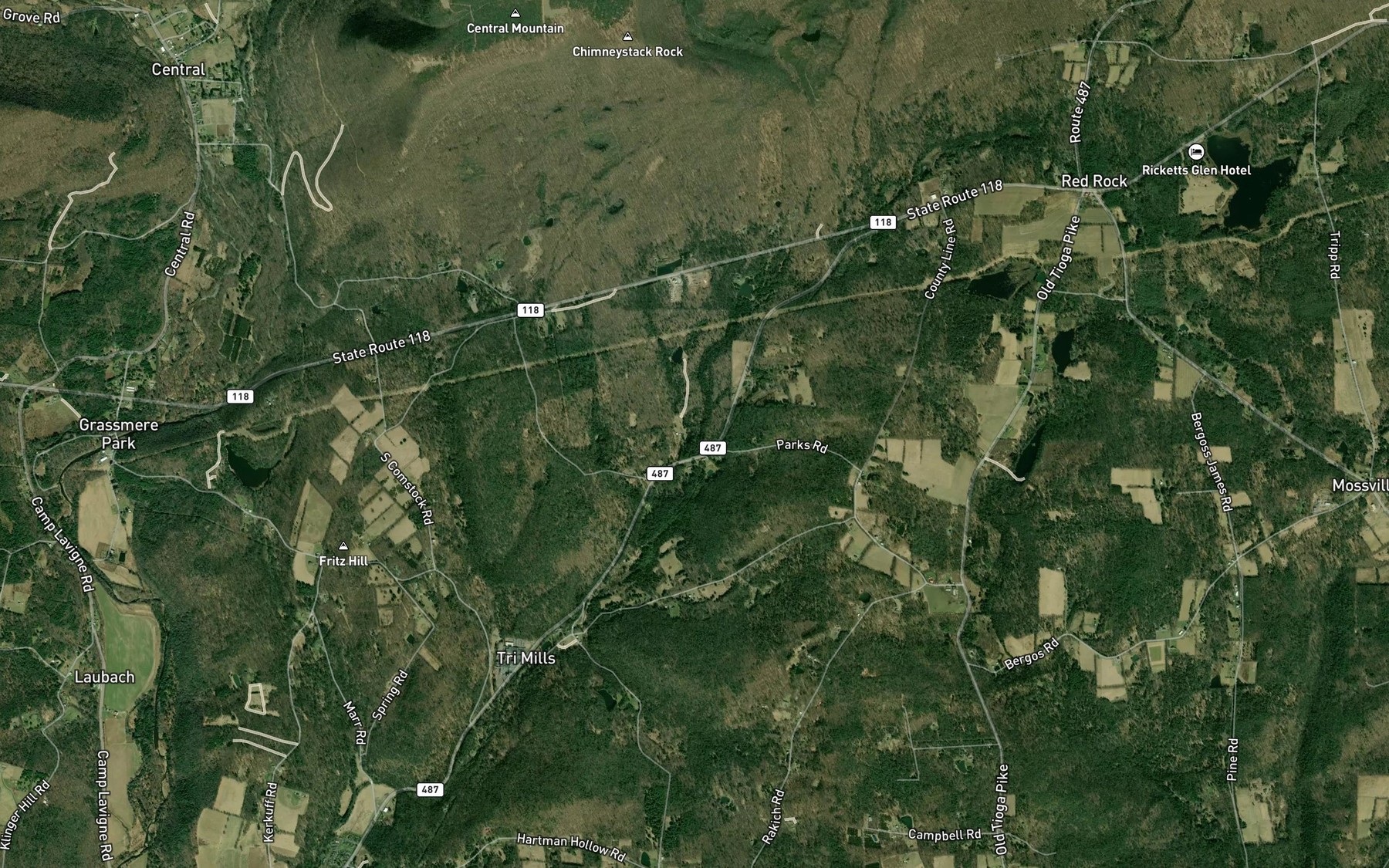 Satellite map of the Ashelman Run