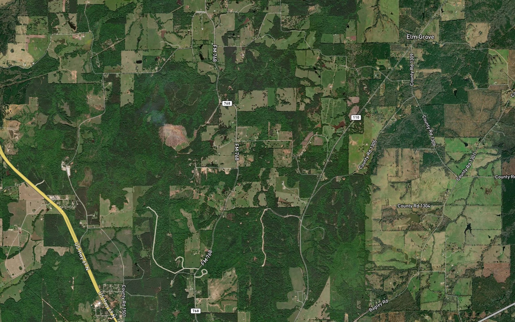 Satellite map of the Lizard Run