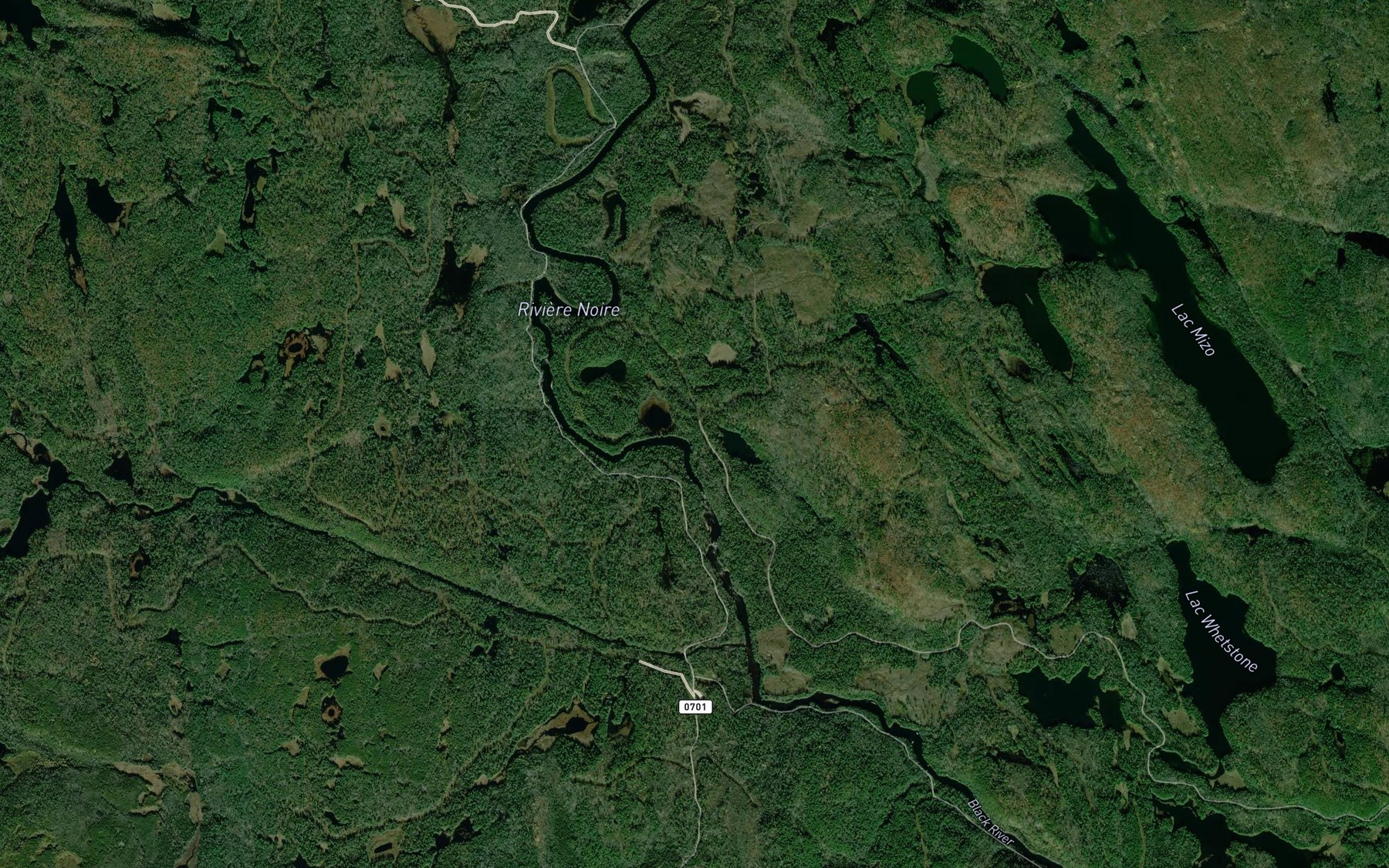 Satellite map of the Rapides Jam Rock