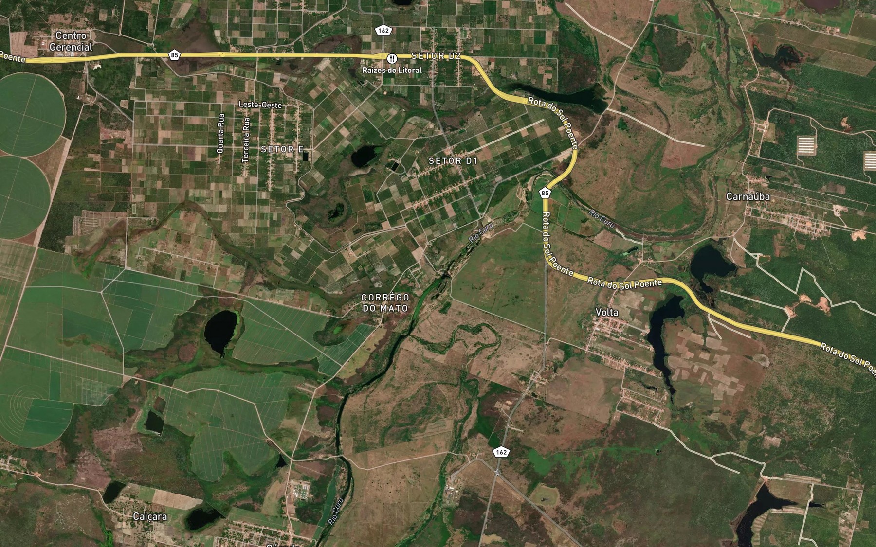 Satellite map of the Canal de Irrigacao-Perimetro Irrigado Curu-Paraipaba