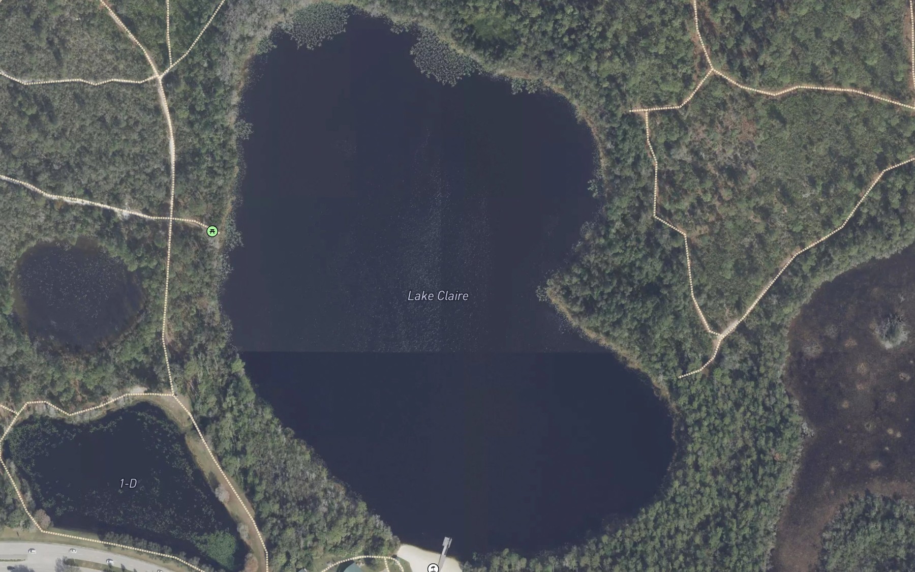 Satellite map of the Lake Claire