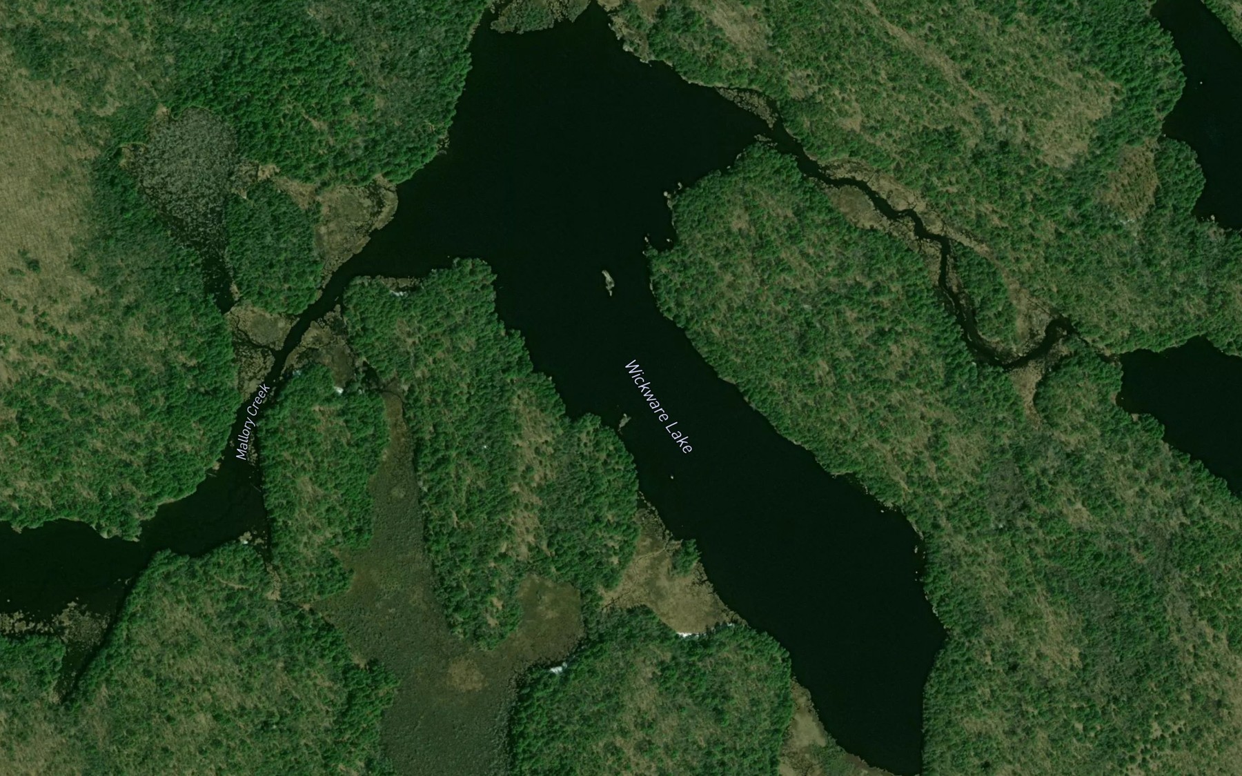Satellite map of the Wickware Lake