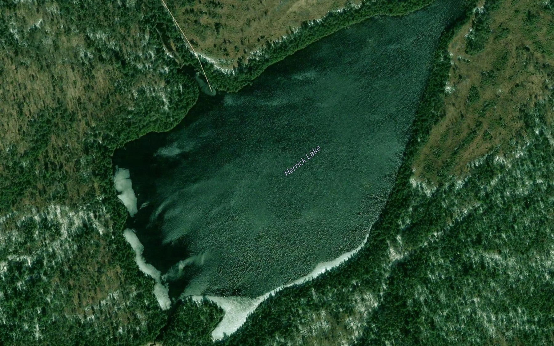 Satellite map of the Herrick Lake