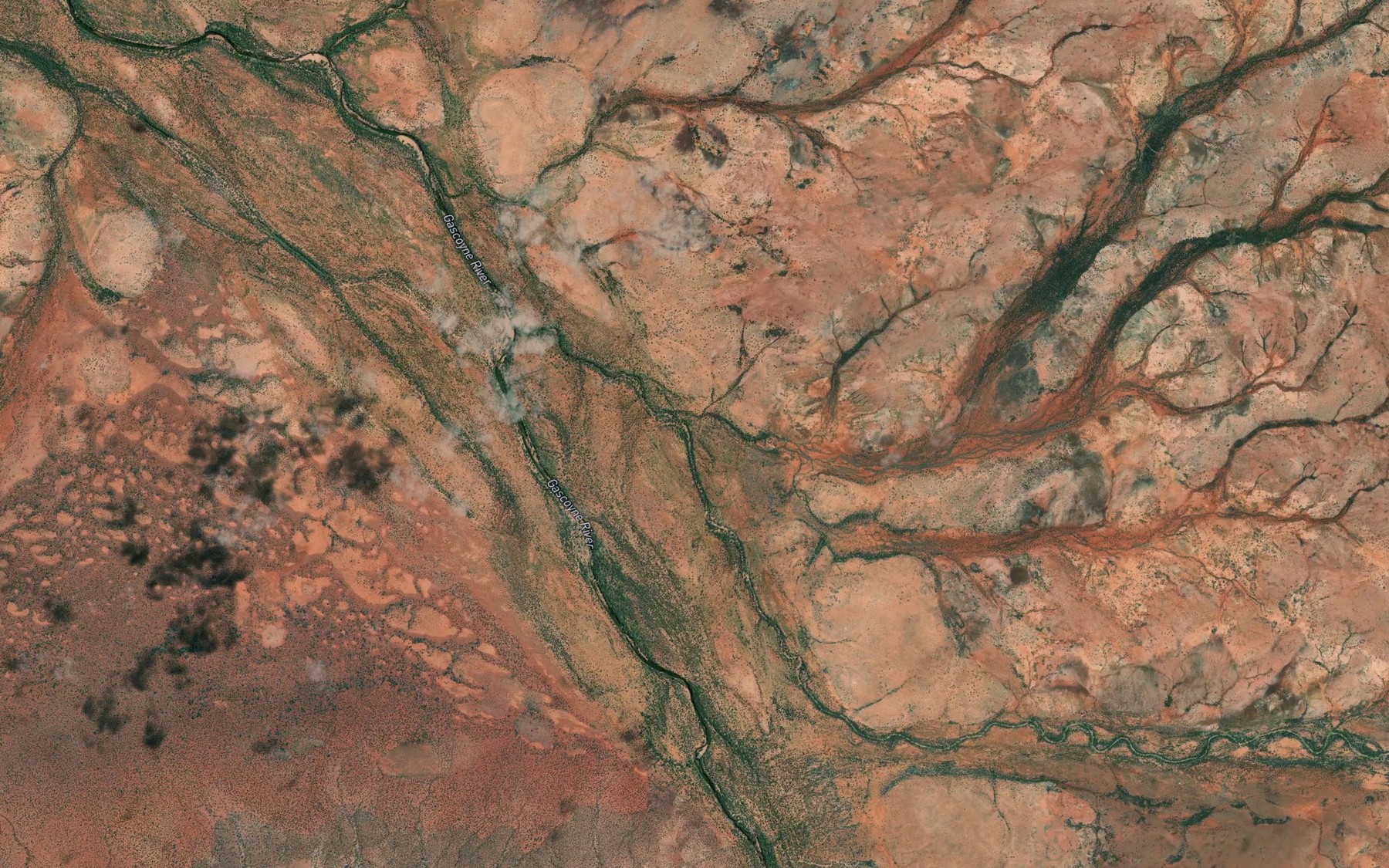 Satellite map of the Biddenew Creek