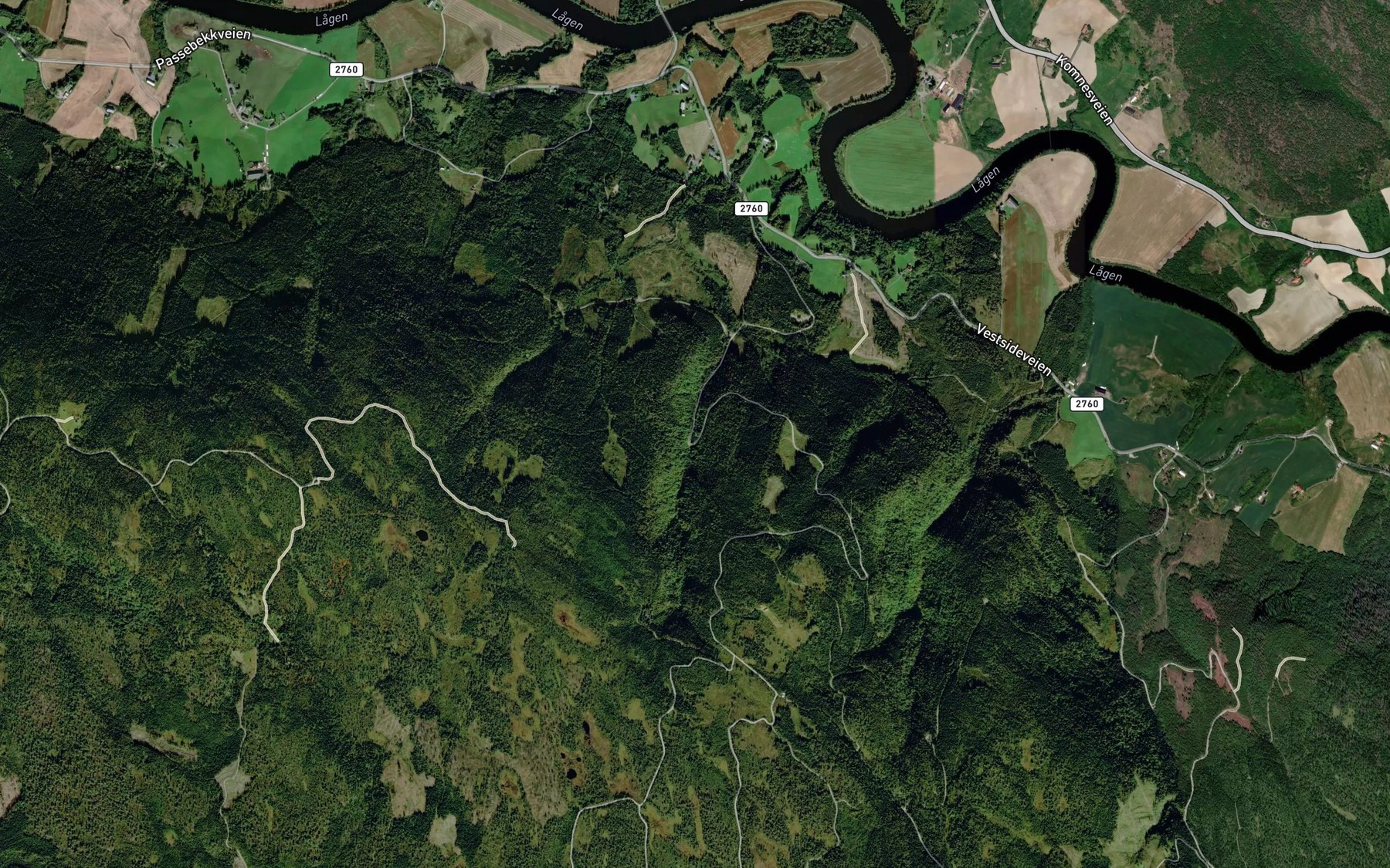 Satellite map of the Boserudbekken