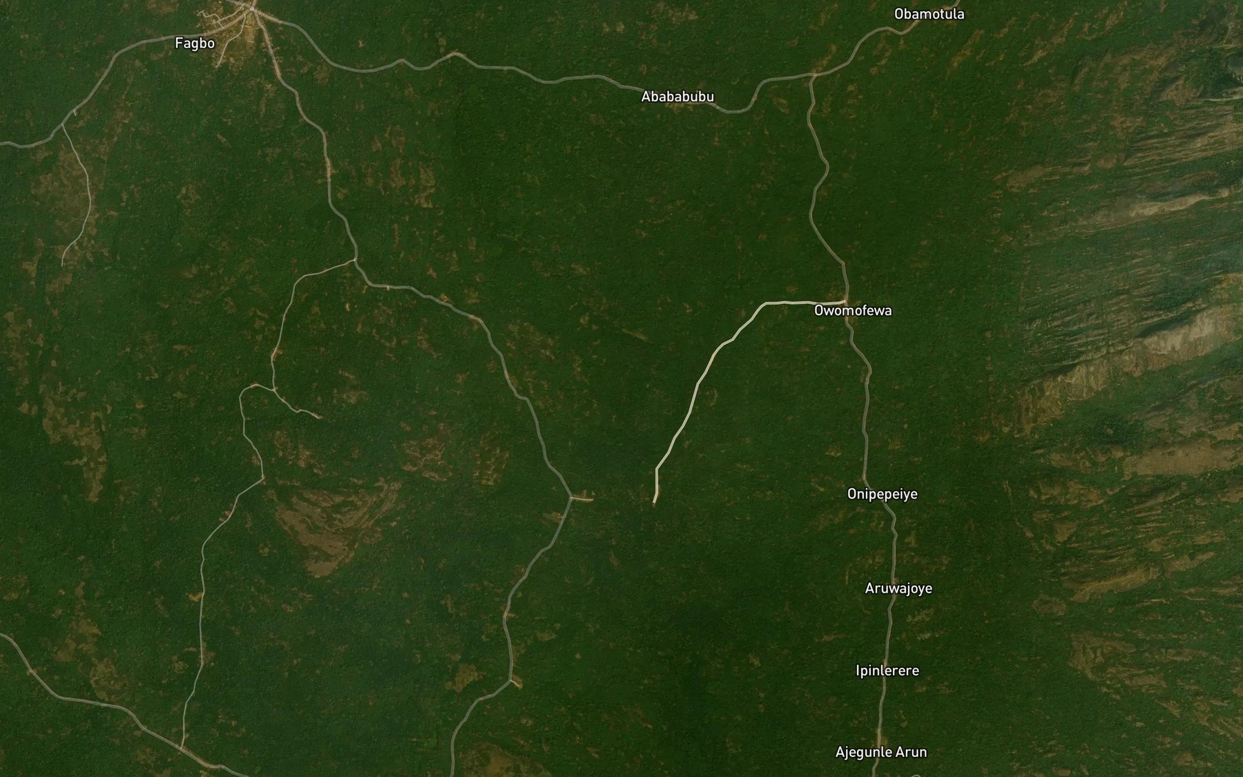 Satellite map of the Arun River