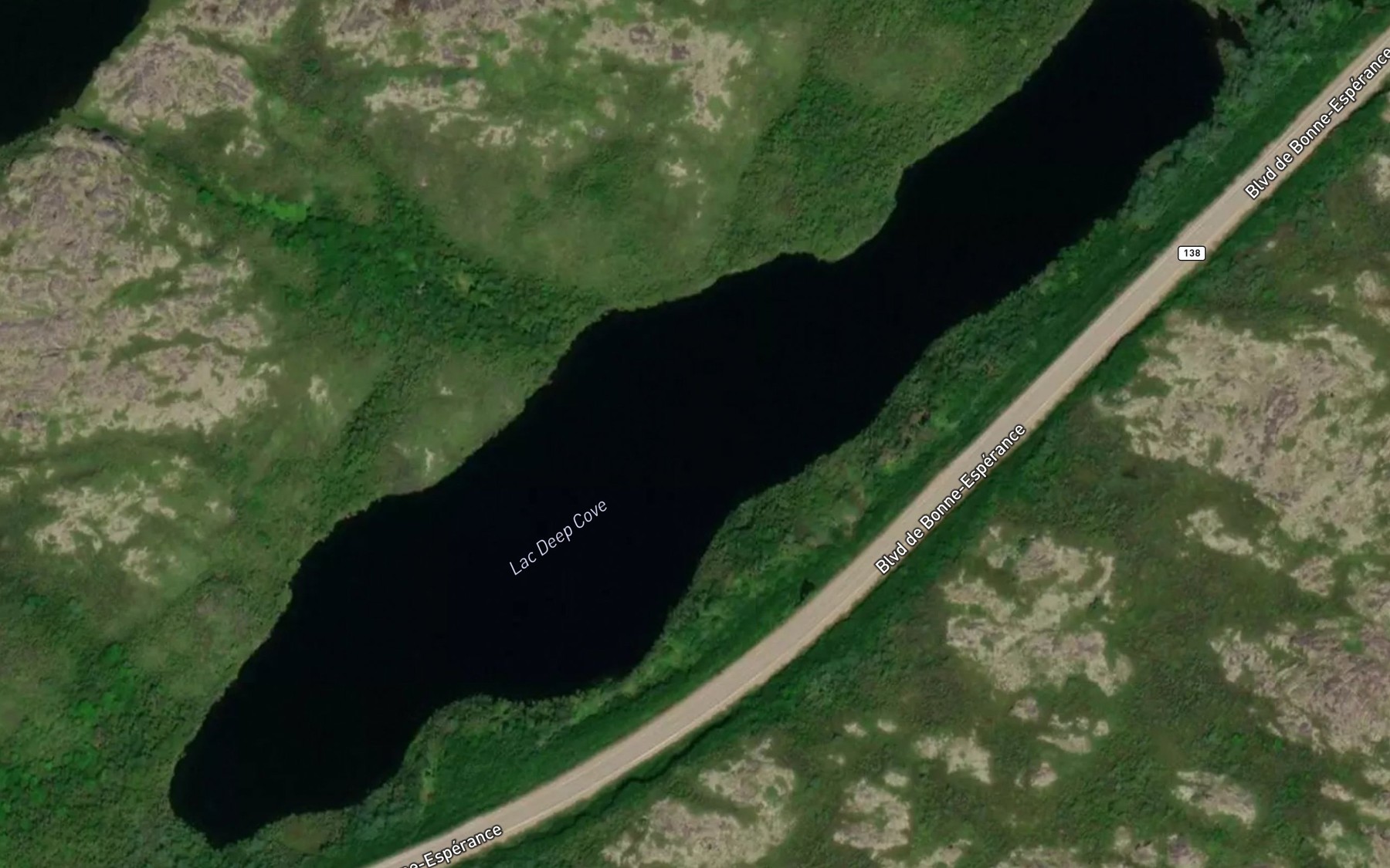 Satellite map of the Lac Deep Cove