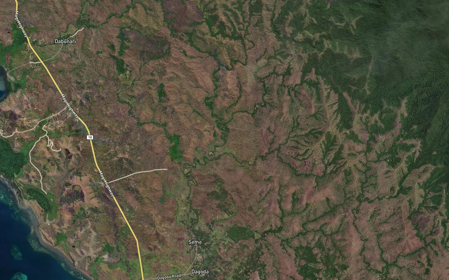 Satellite map of the Eoti Creek