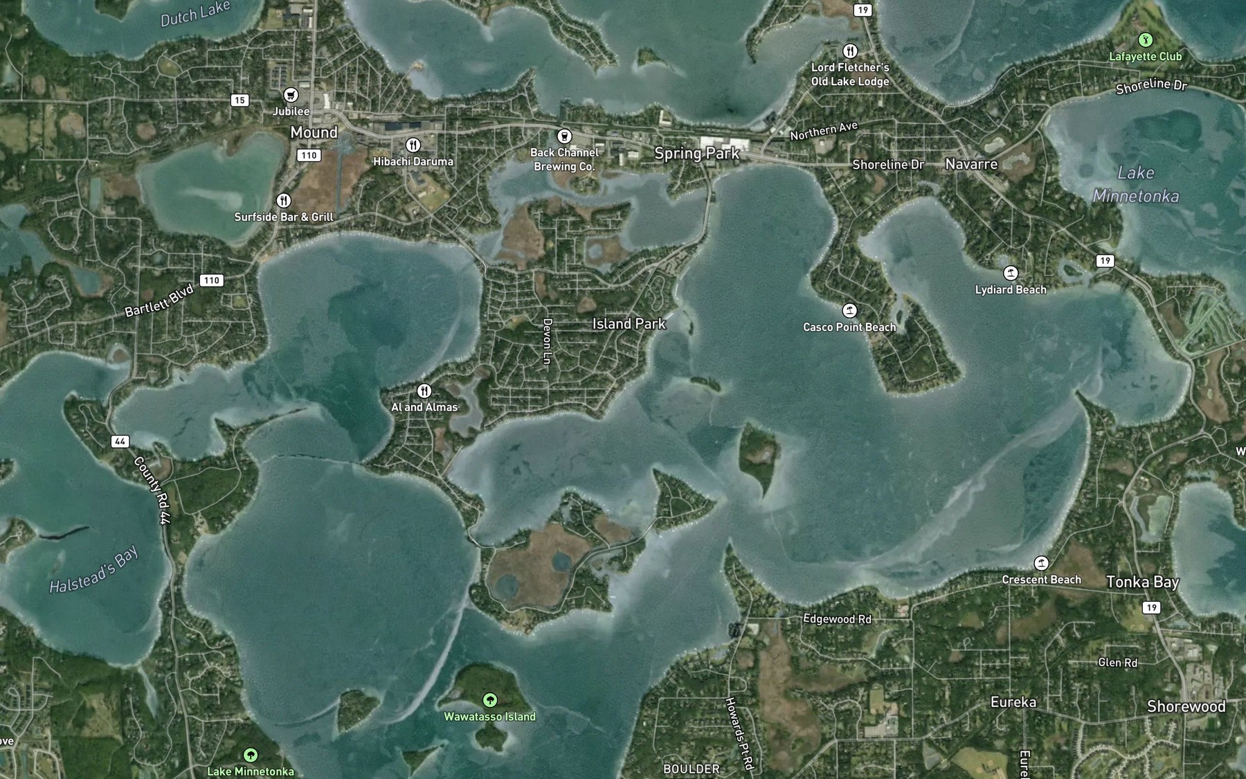 Satellite map of the Sherven Park