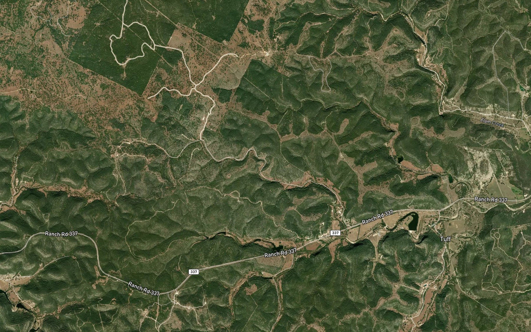 Satellite map of the Dripping Spring