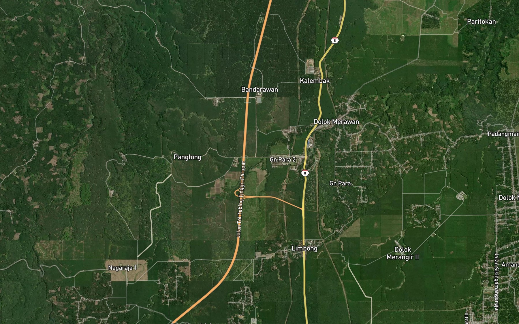 Satellite map of the Bah Sula