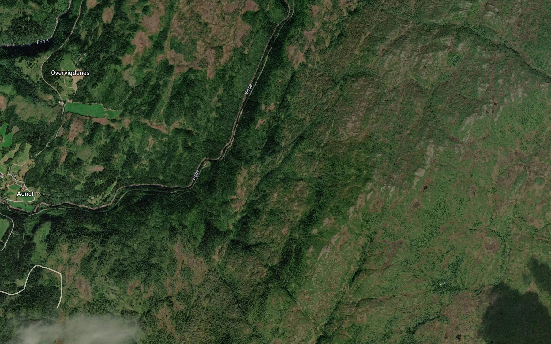 Satellite map of the Asvollbekken