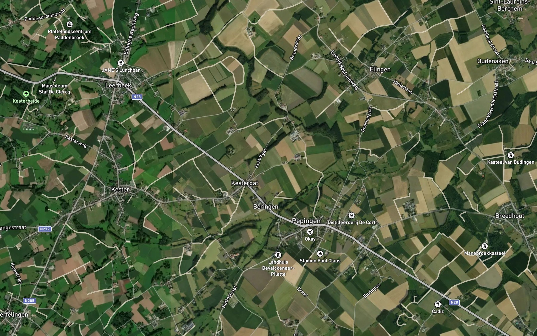 Satellite map of the Vosbeek