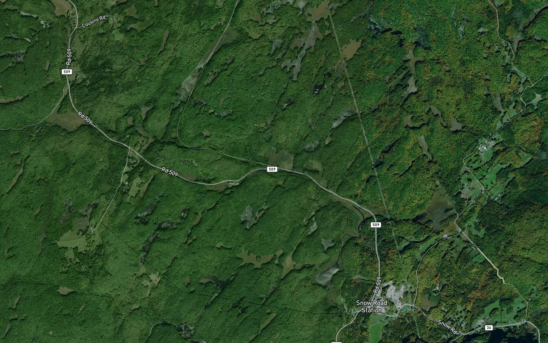 Satellite map of the Cranberry Creek