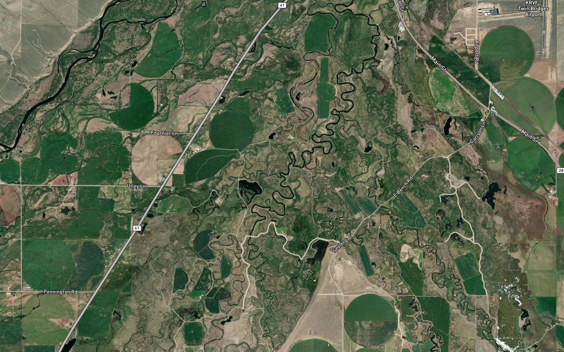 Satellite map of the Schoolhouse Slough