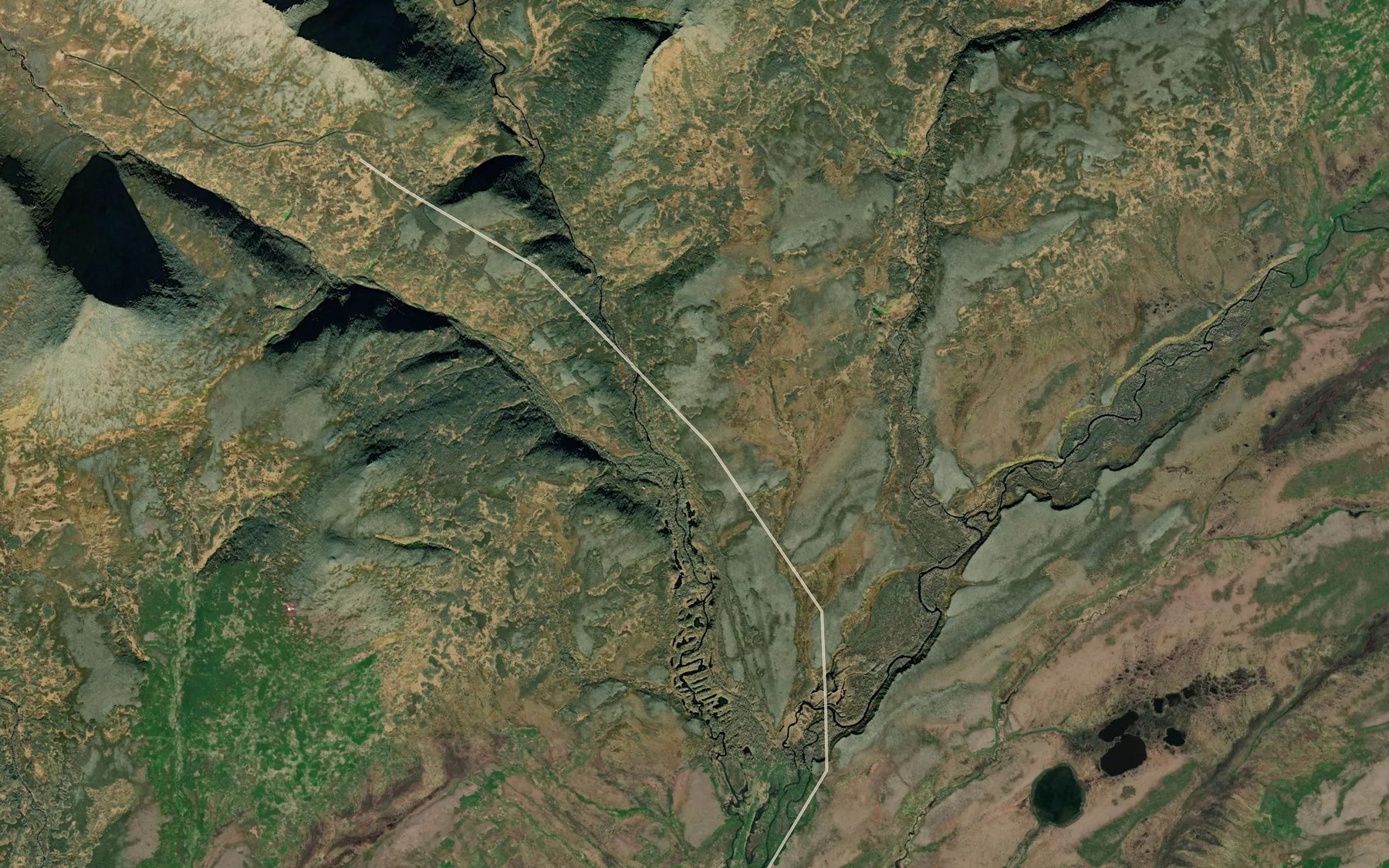 Satellite map of the Wattamuse Creek