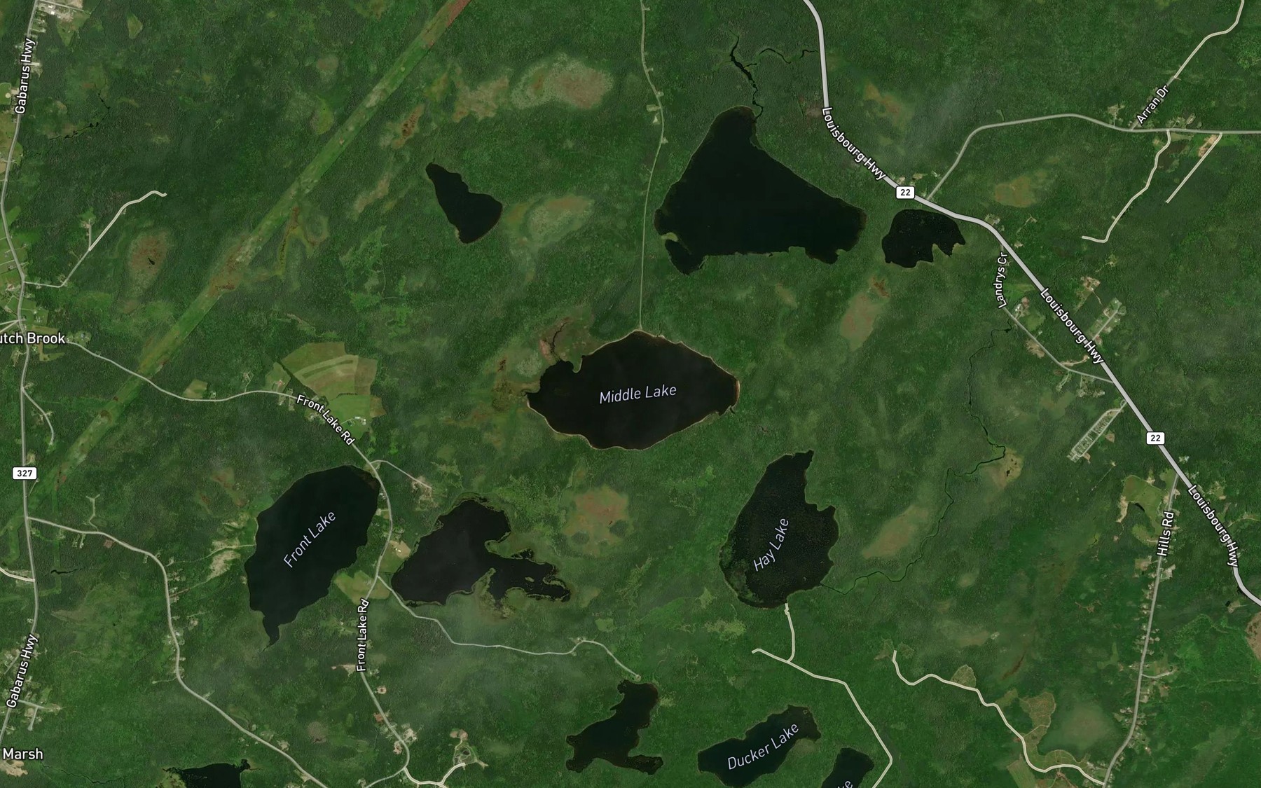 Satellite map of the Middle Lake