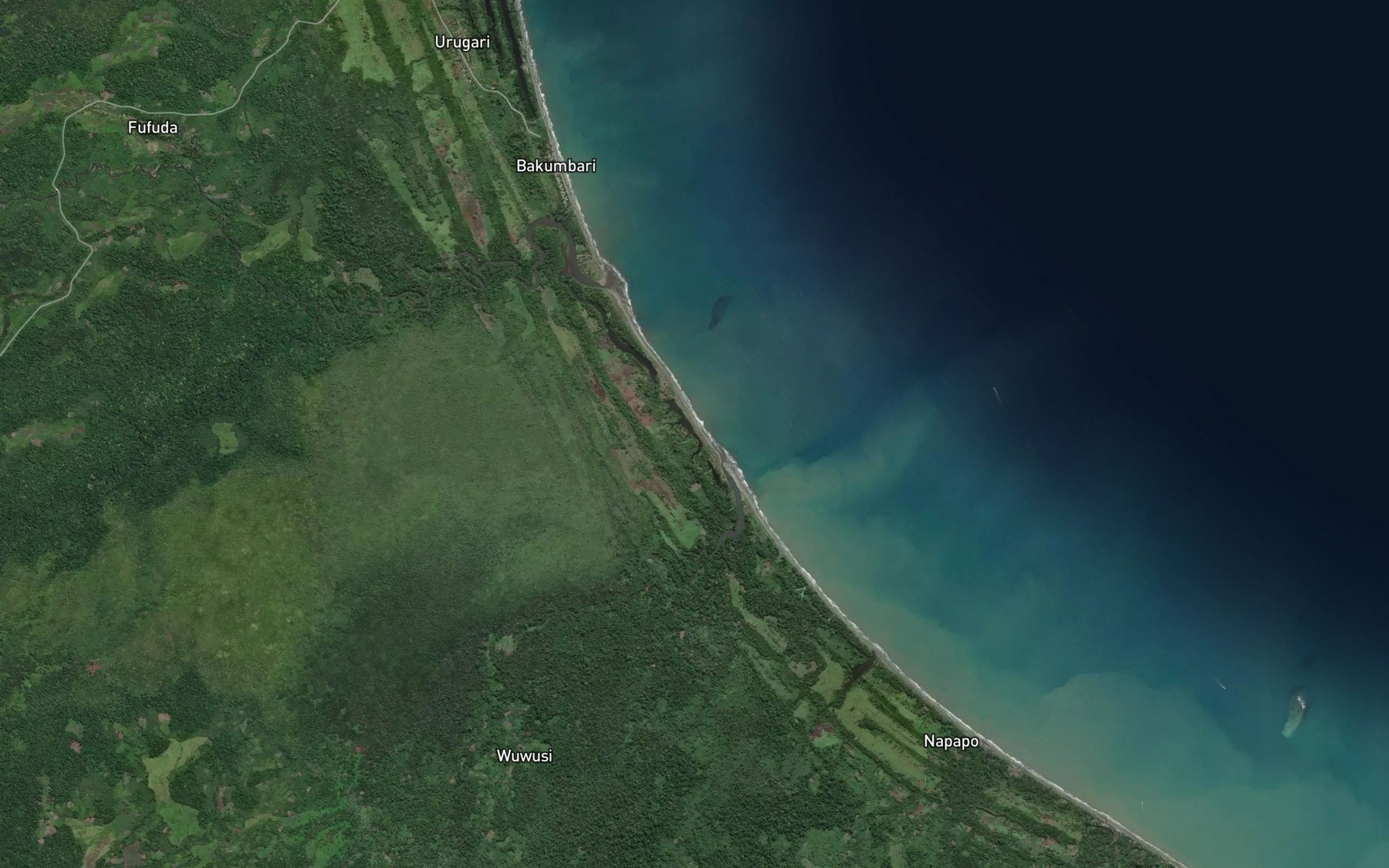 Satellite map of the Kakita River