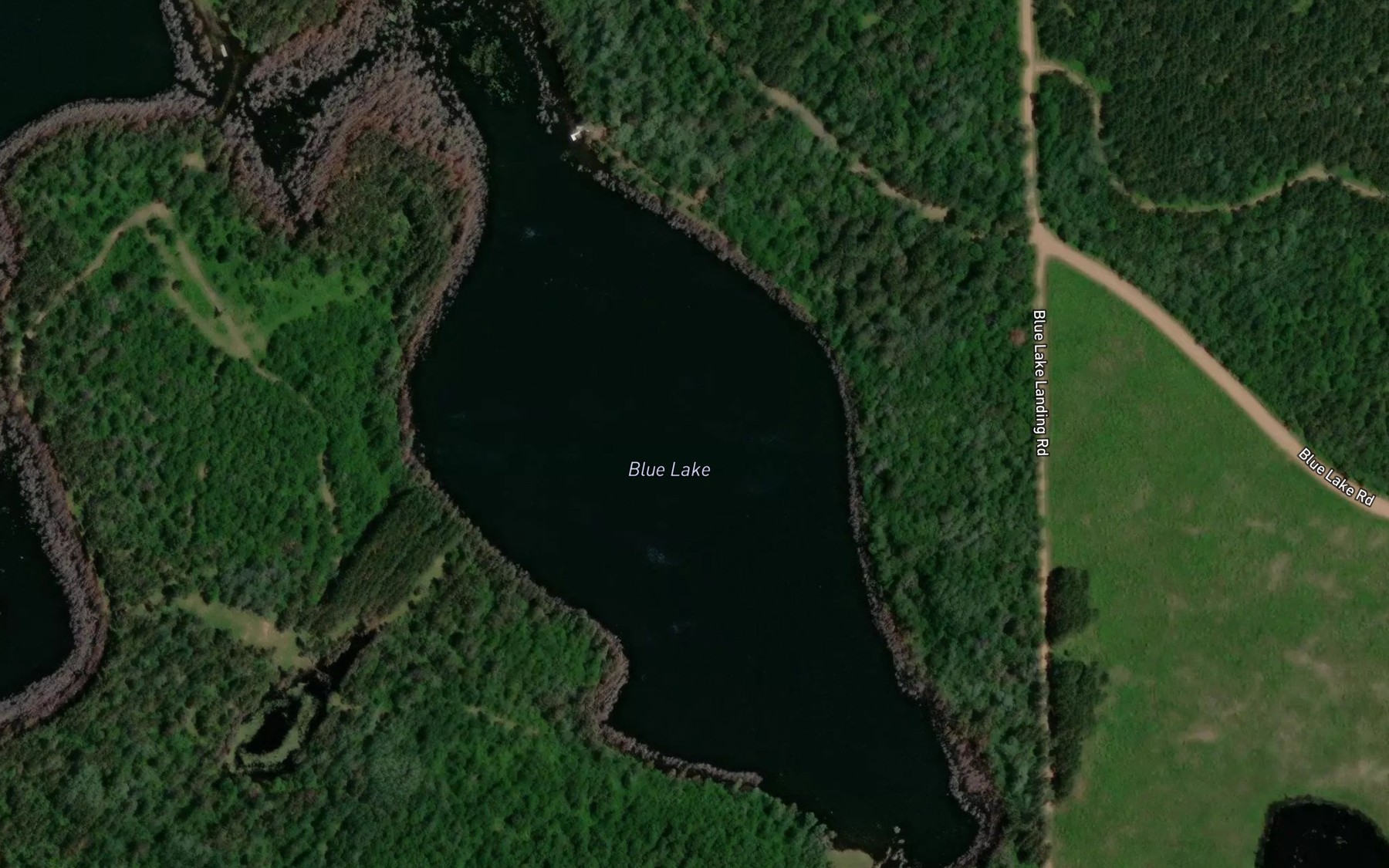 Satellite map of the Blue Lake