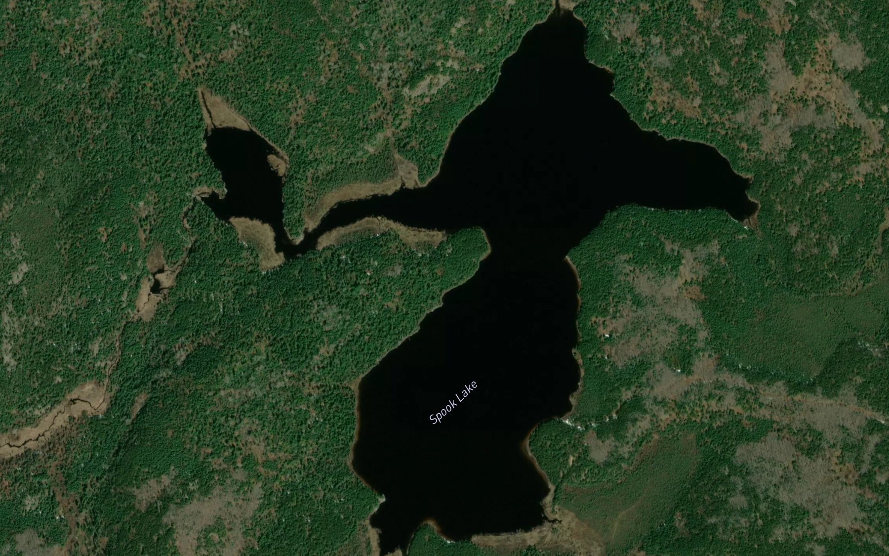 Satellite map of the Spook Lake