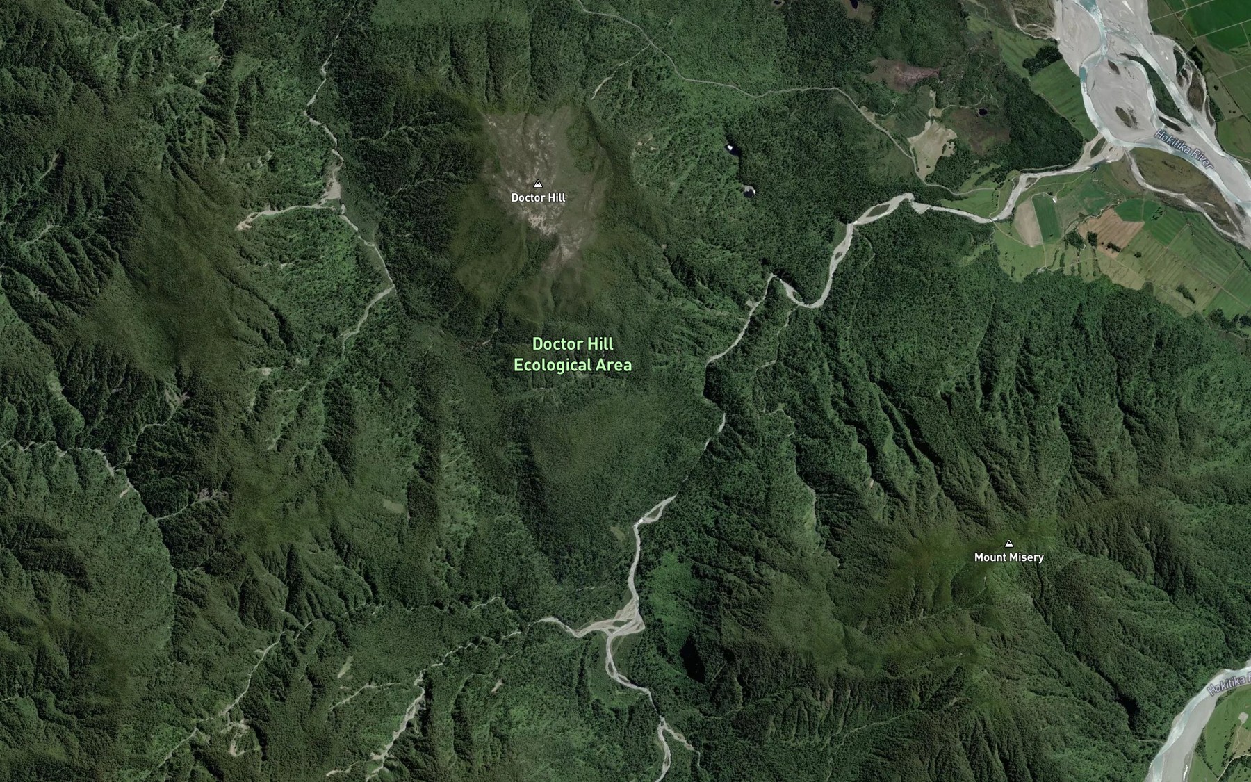 Satellite map of the Doctor Creek