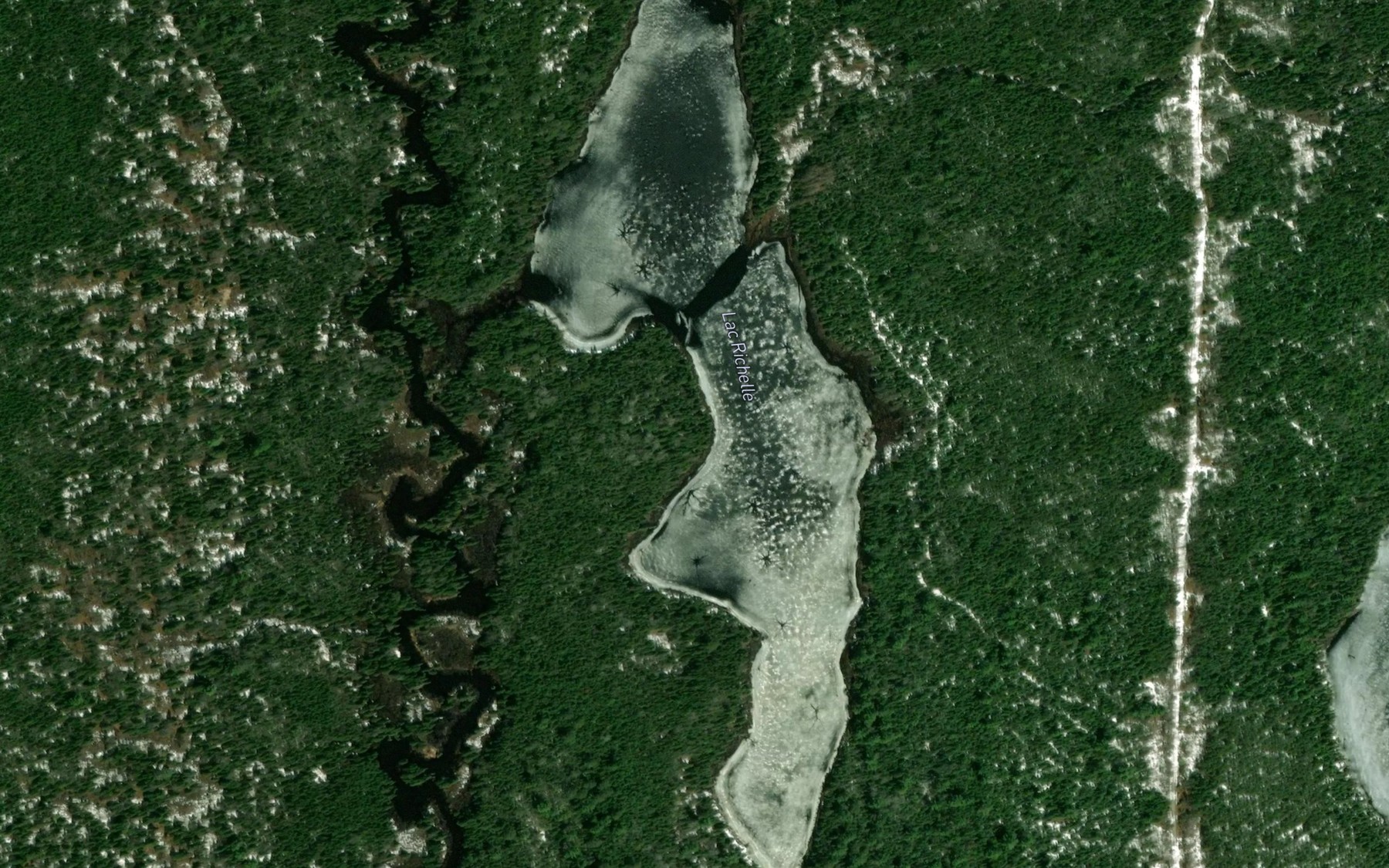 Satellite map of the Lac Richelle