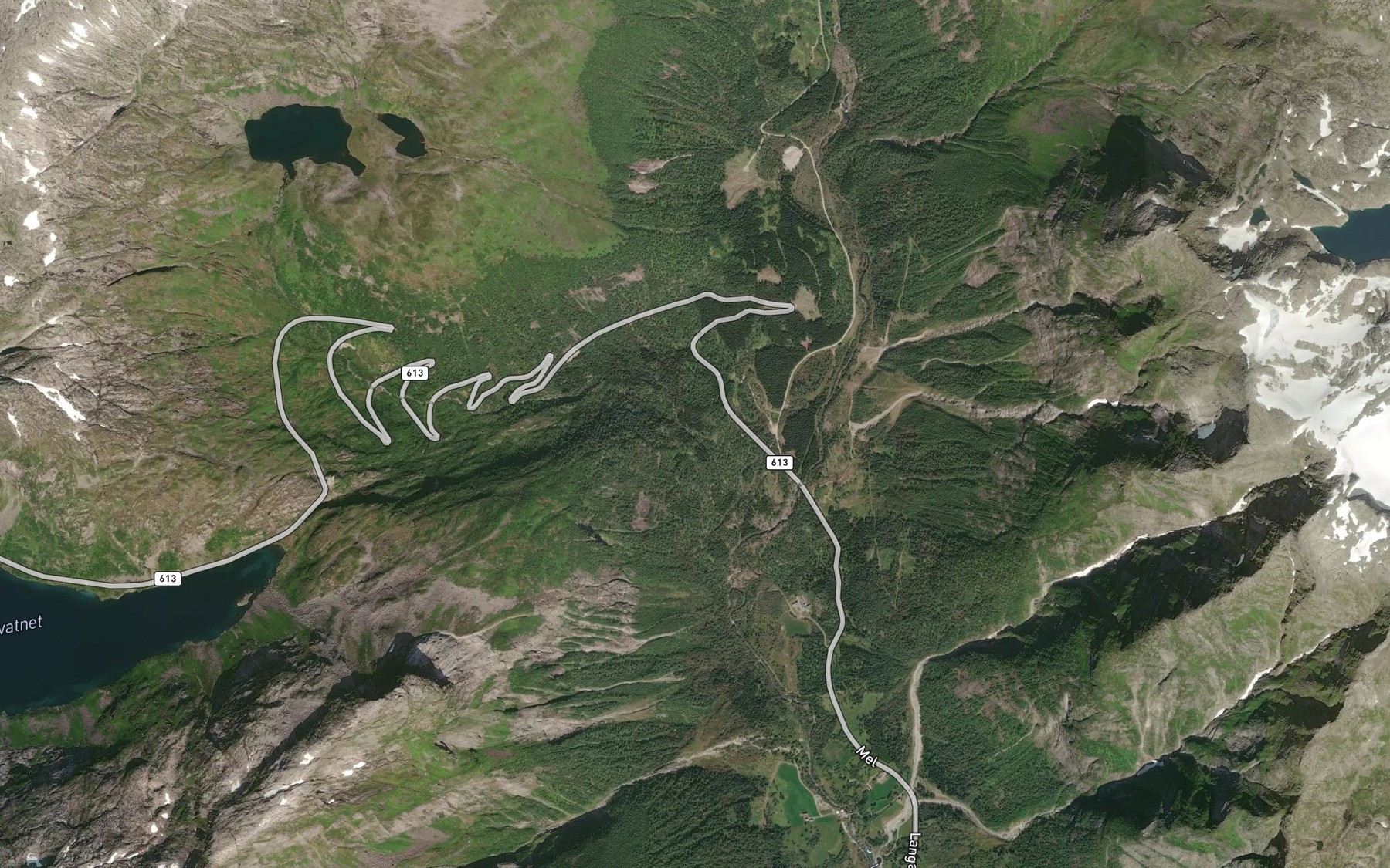 Satellite map of the Barddalselvi