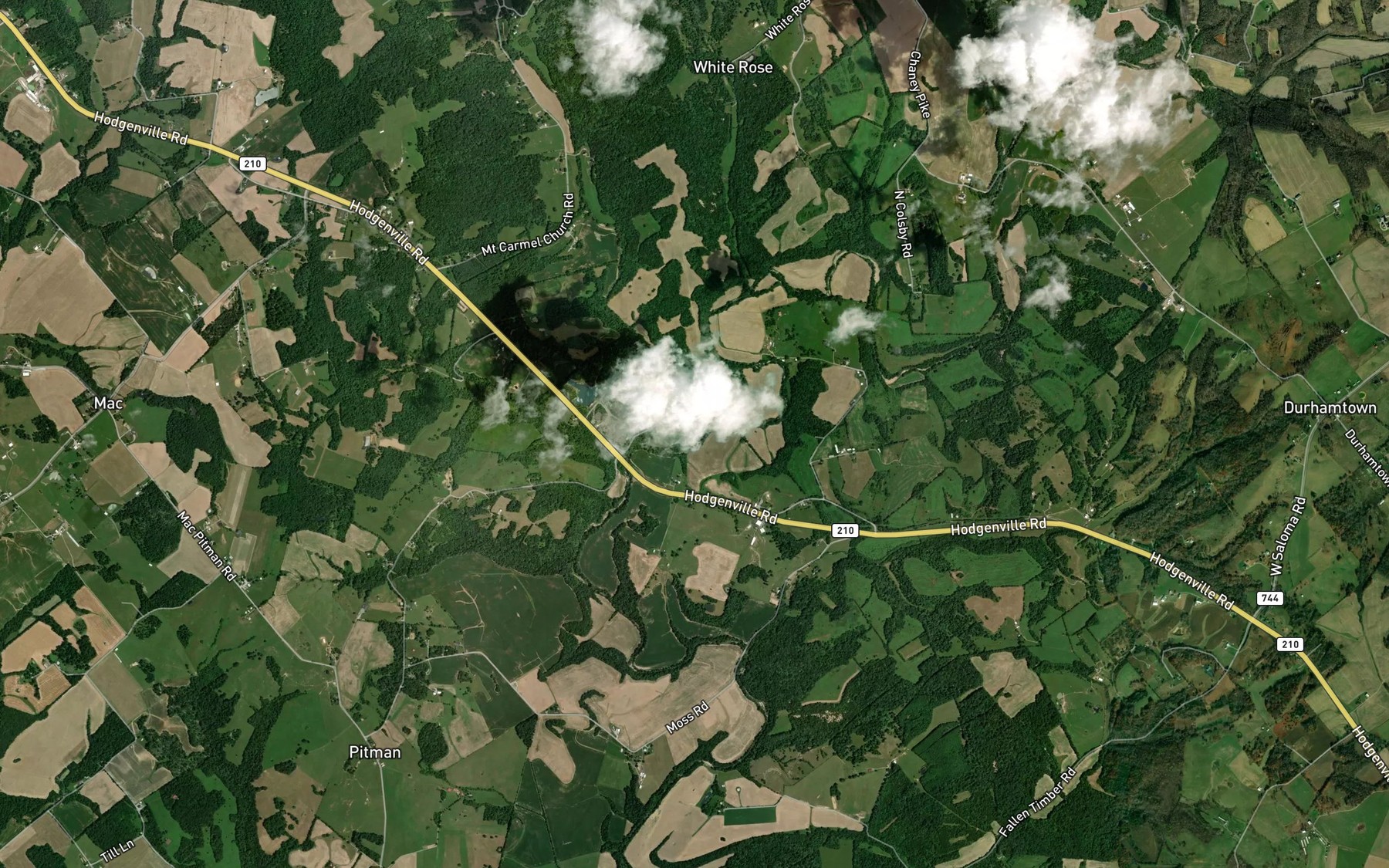 Satellite map of the Mill Creek