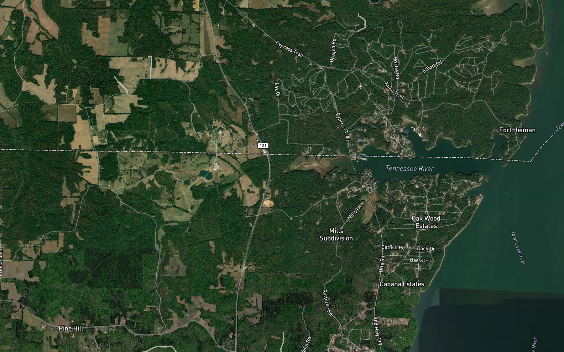Satellite map of the Betsy Branch