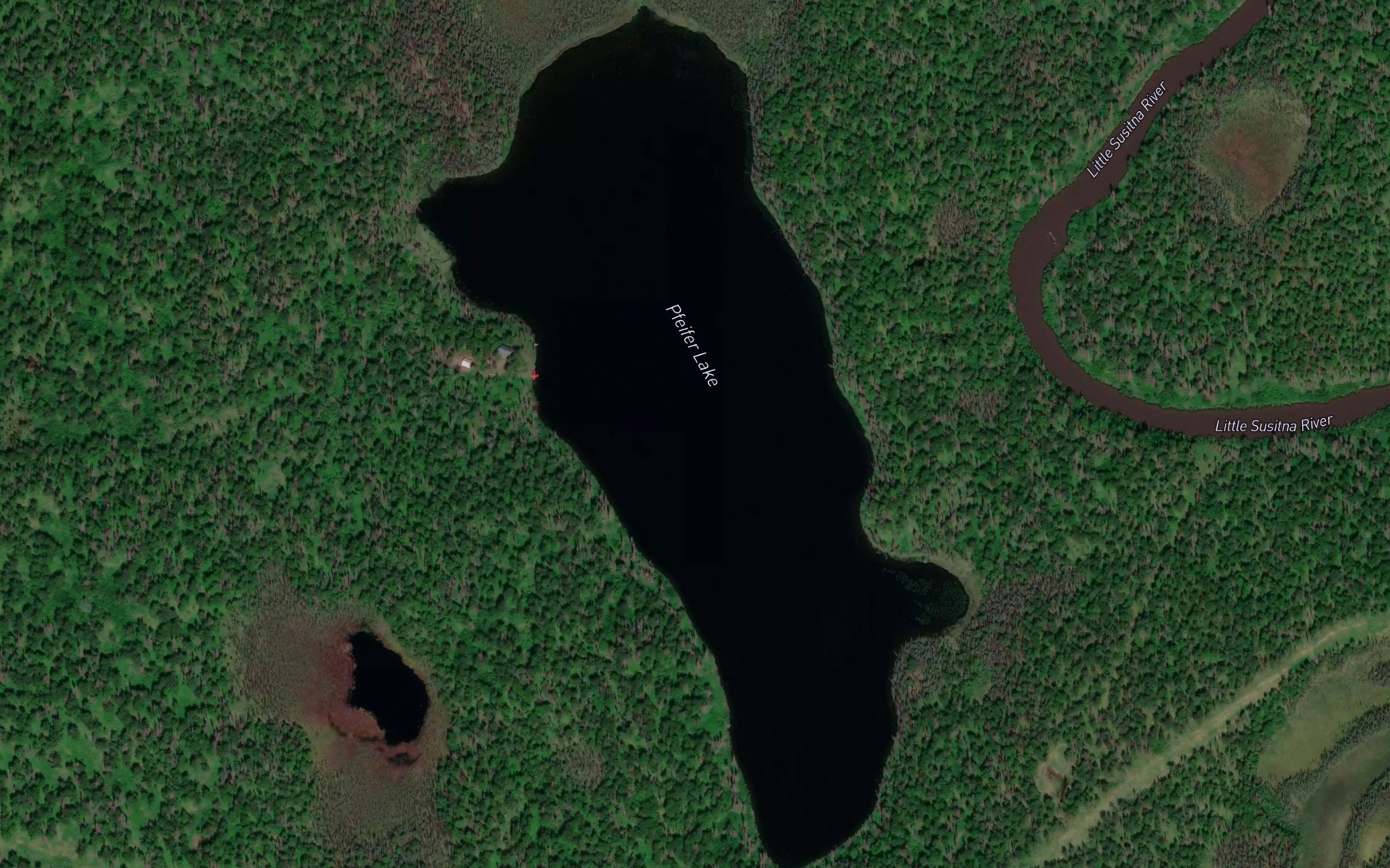 Satellite map of the Piper Lake