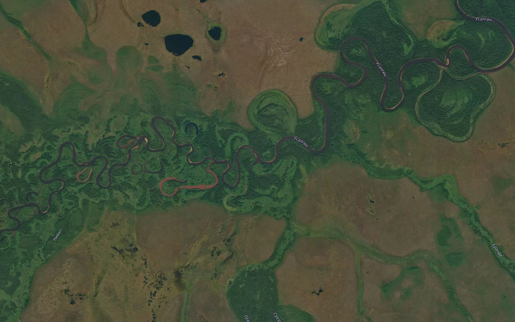 Satellite map of the Pravyy Anus