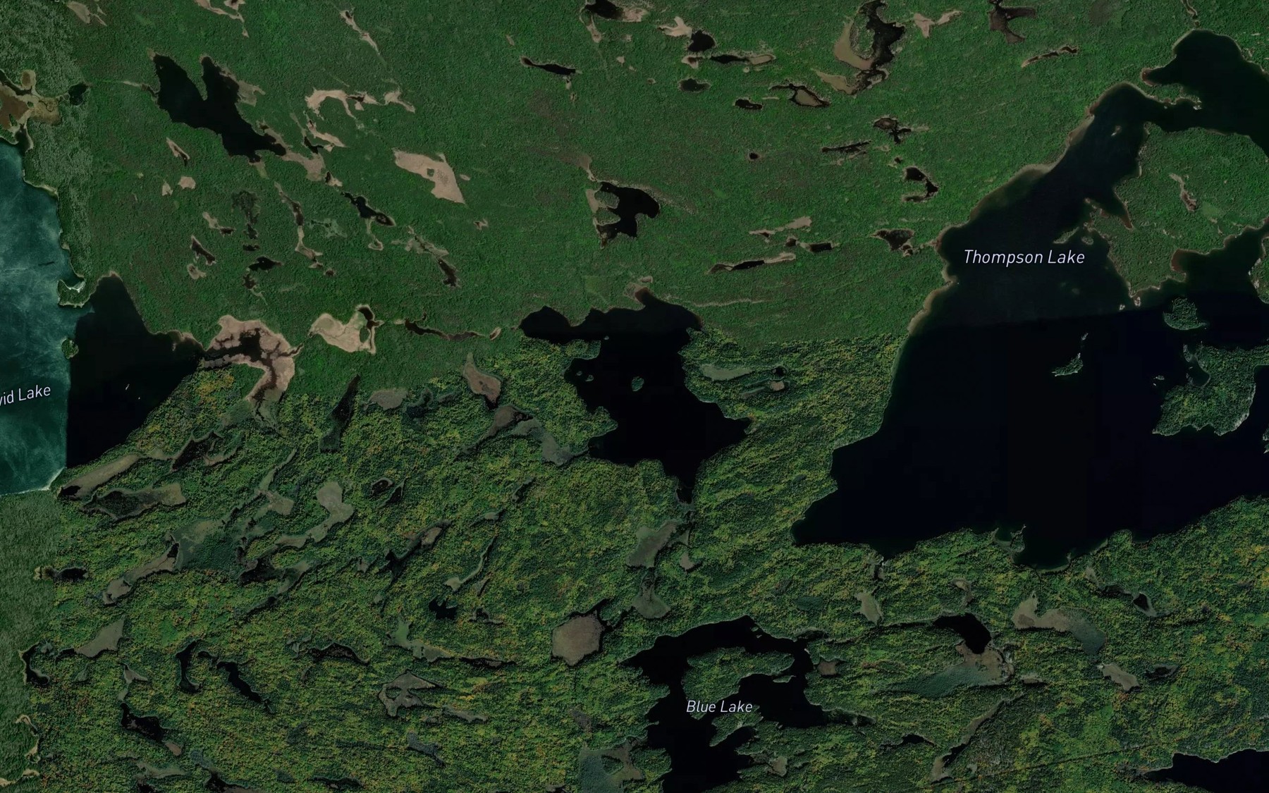 Satellite map of the Queer Rock Lake