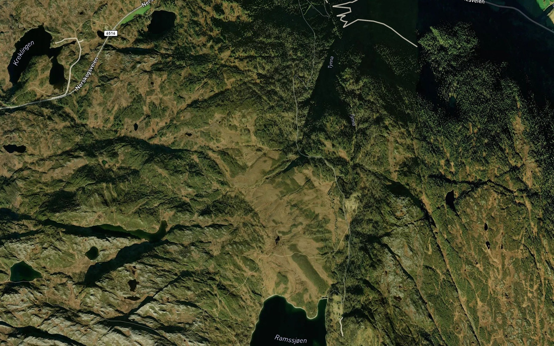 Satellite map of the Gjera