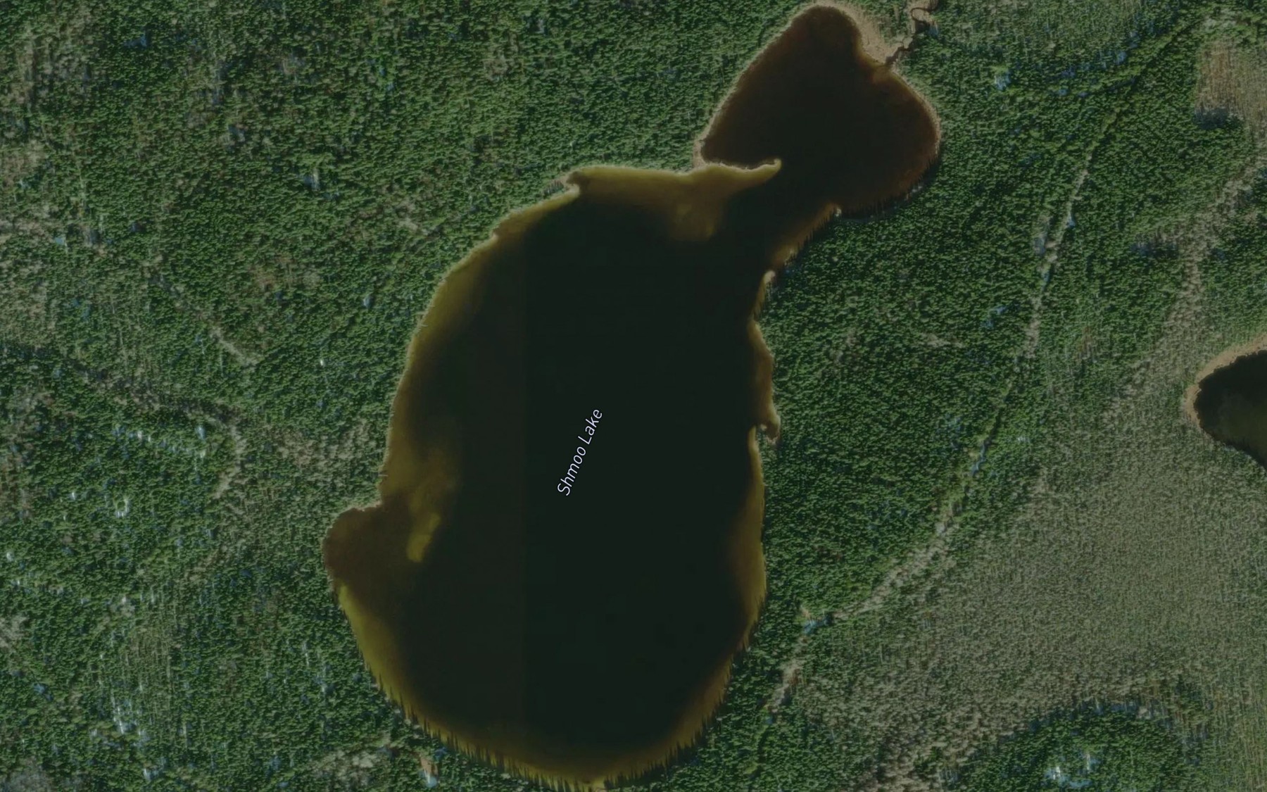 Satellite map of the Shmoo Lake