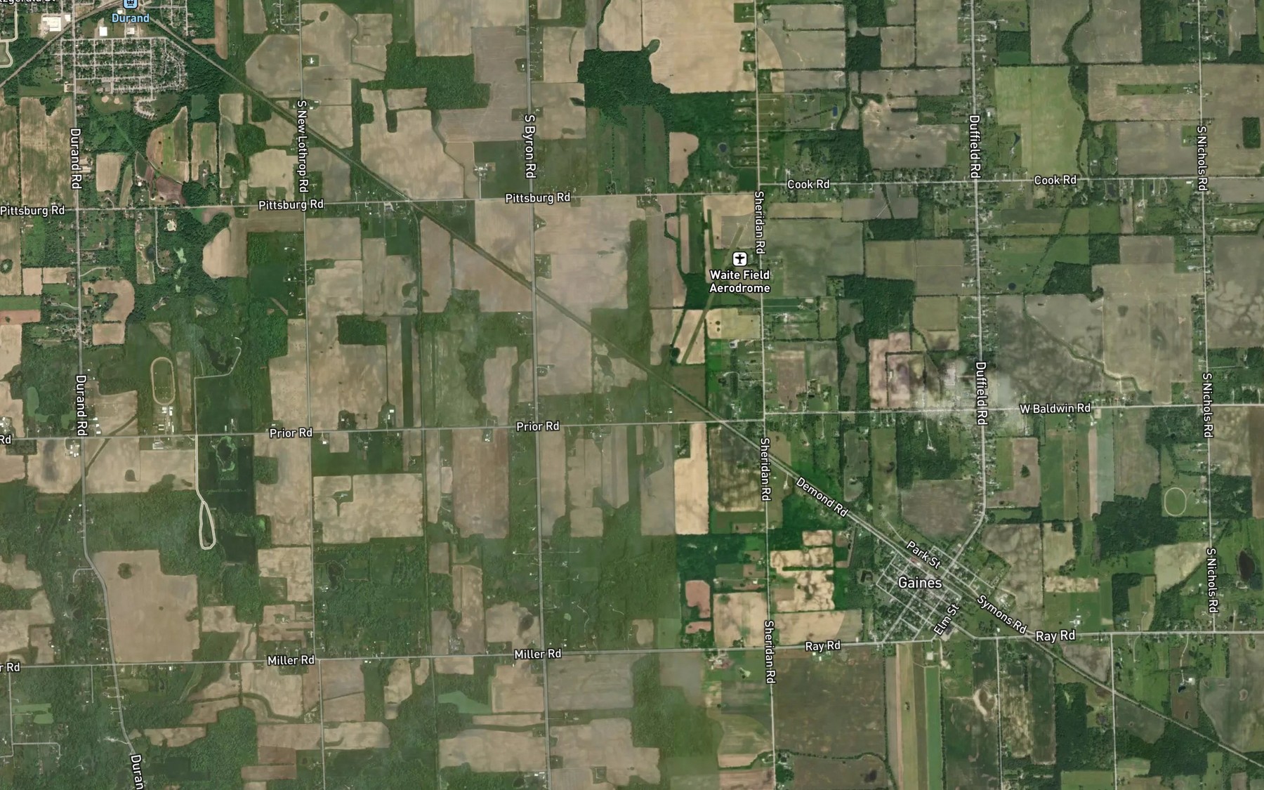 Satellite map of the Sickles Drain
