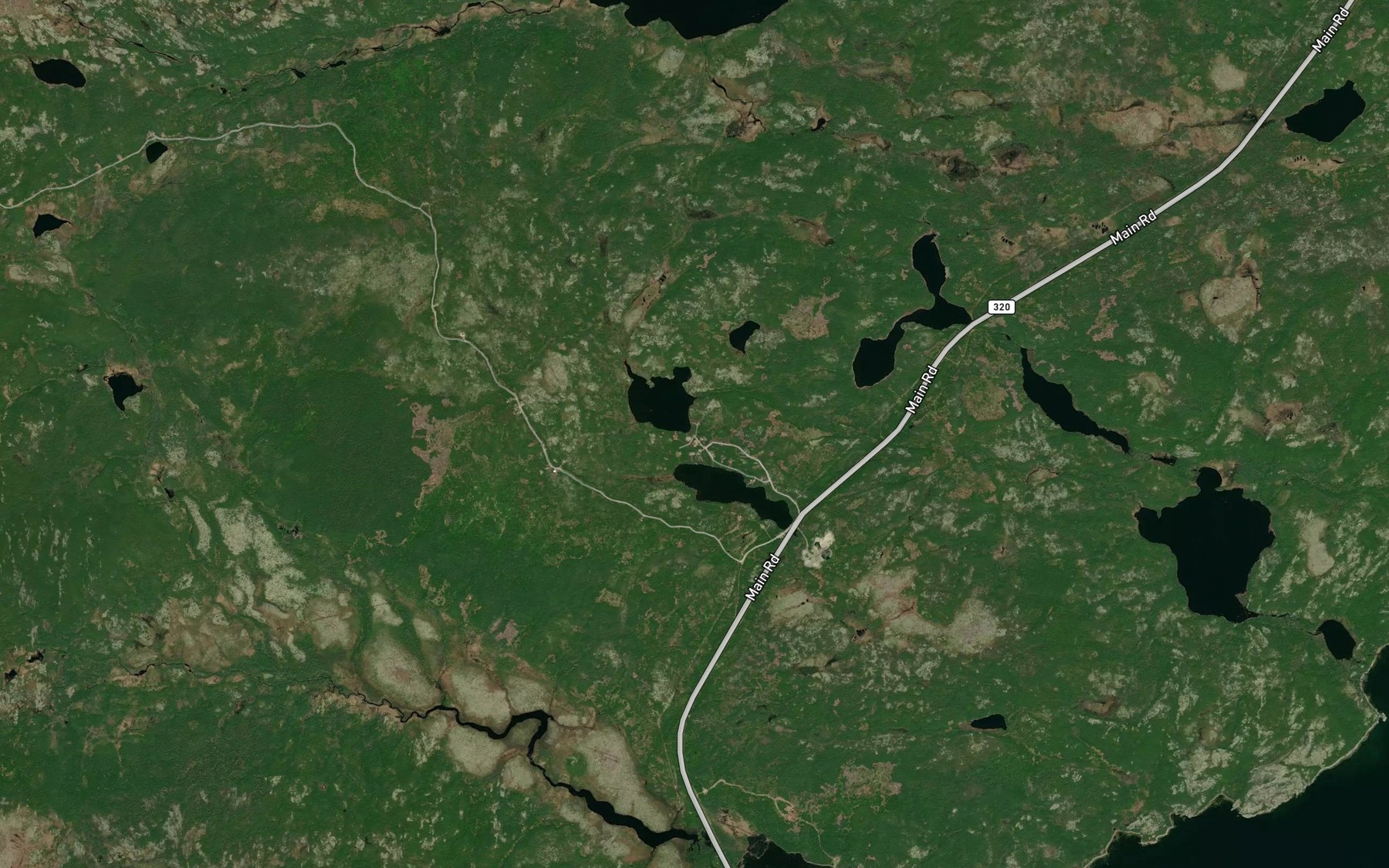 Satellite map of the Dannys Ponds