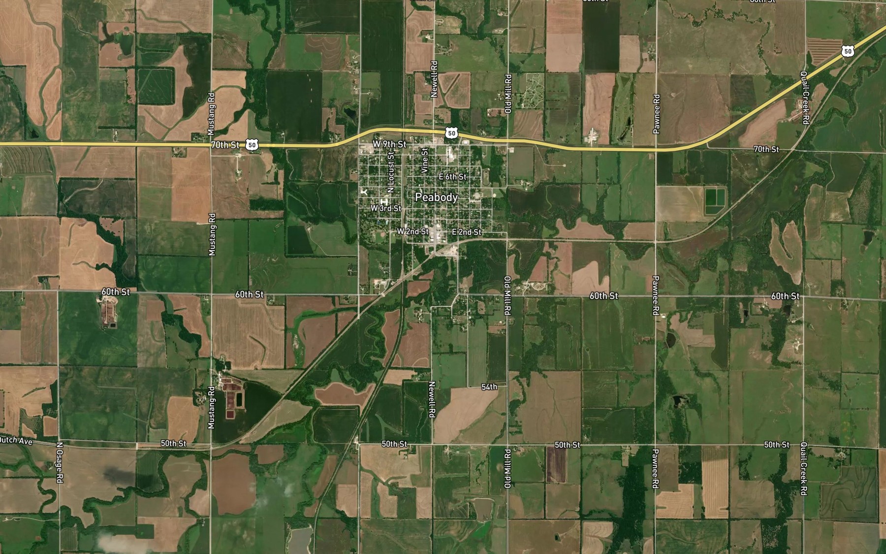 Satellite map of the Spring Creek