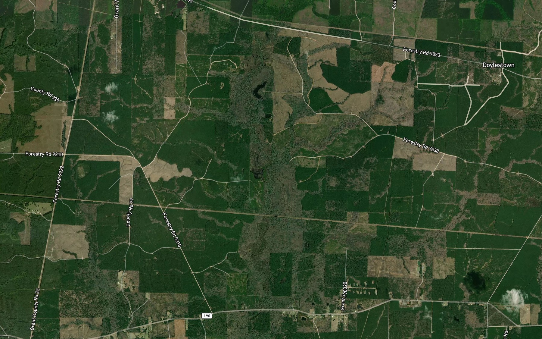 Satellite map of the Little Derrieusseaux Creek