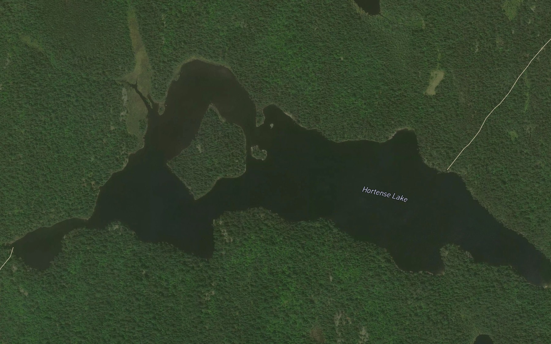 Satellite map of the Hortense Lake