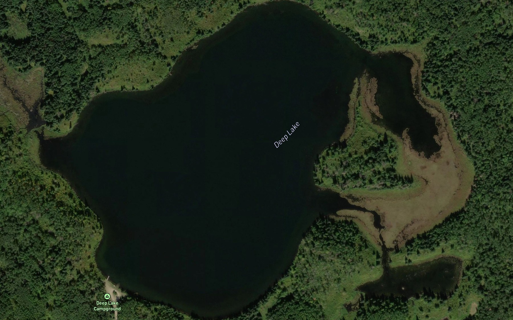 Satellite map of the Deep Lake