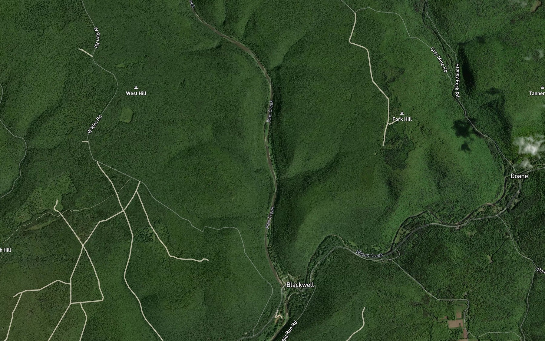 Satellite map of the Bohen Run