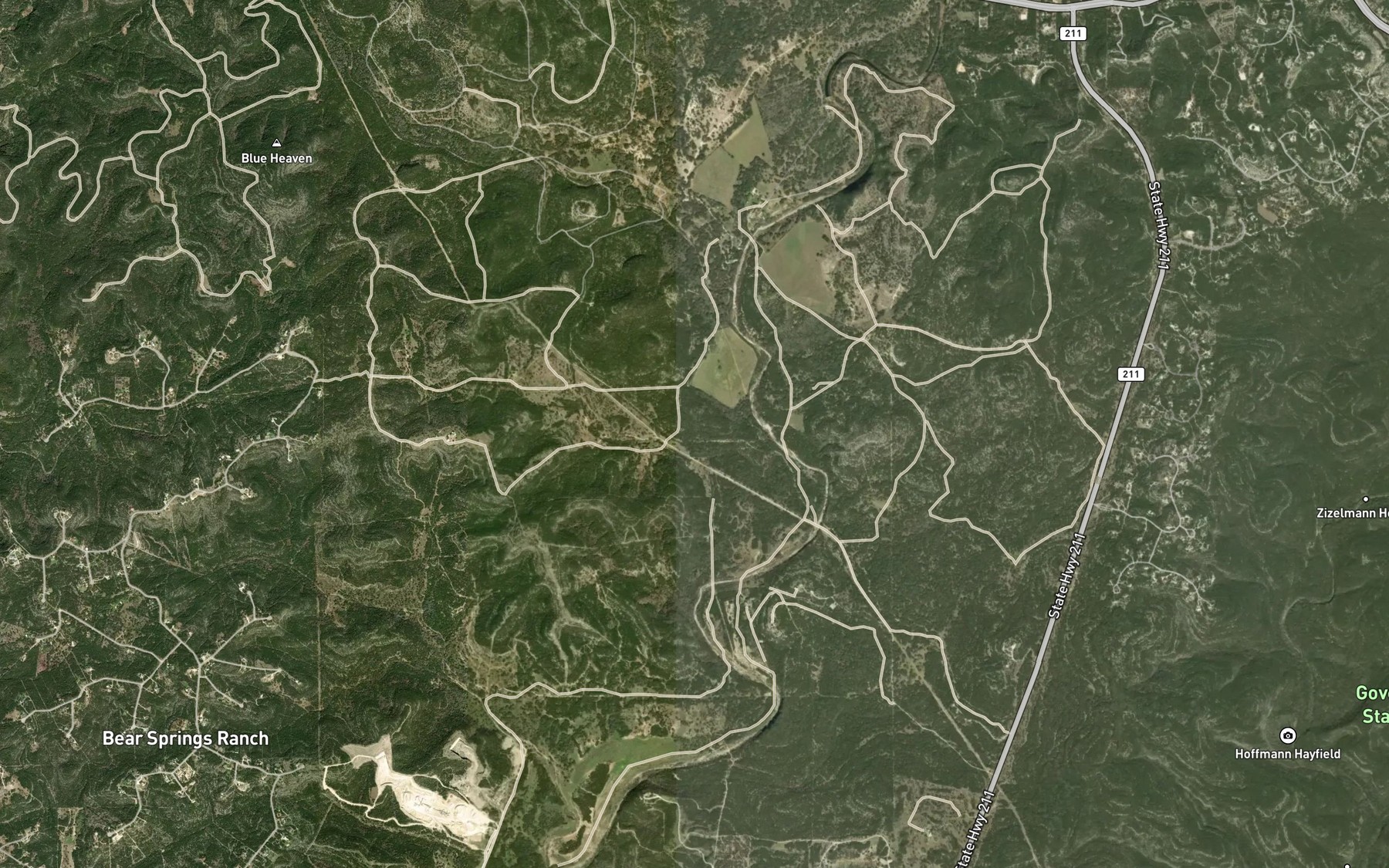 Satellite map of the Honeymoon Spring