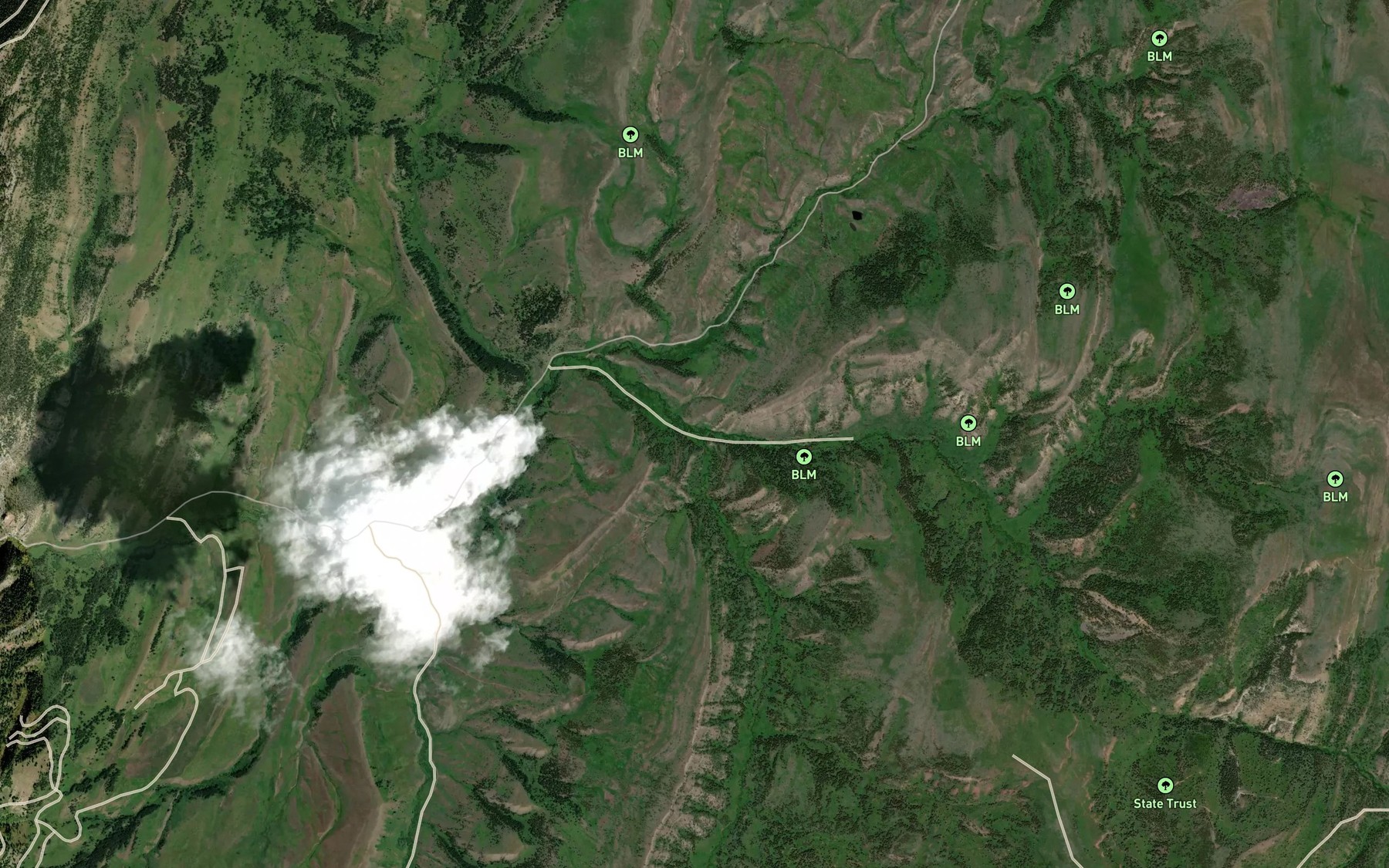 Satellite map of the Timber Creek